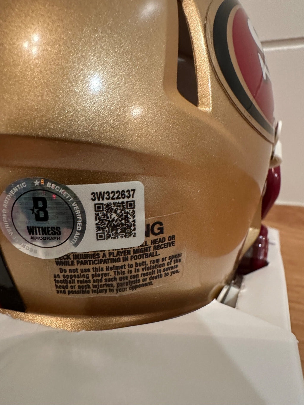 Garrison Hearst Signed 49ers Riddell Speed Mini Helmet – Beckett Witnessed