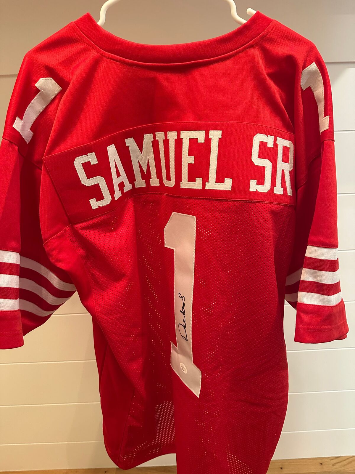 Deebo Samuel Signed San Francisco 49ers #1 Red Jersey – JSA Certified Autograph