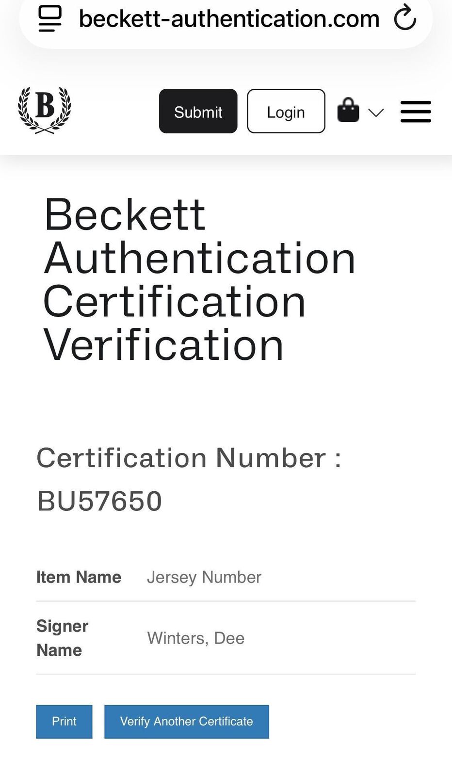 Dee Winters Signed 49ers Custom Jersey #53 – Beckett COA