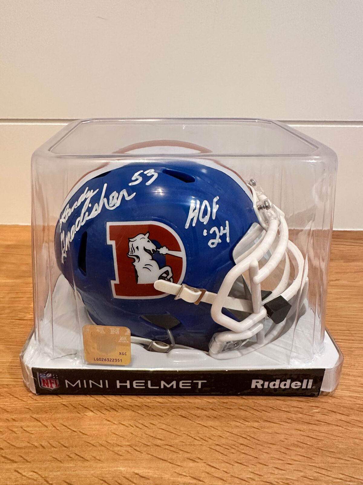 Randy Gradishar Signed Denver Broncos Riddell Mini Helmet – Beckett HOF 24