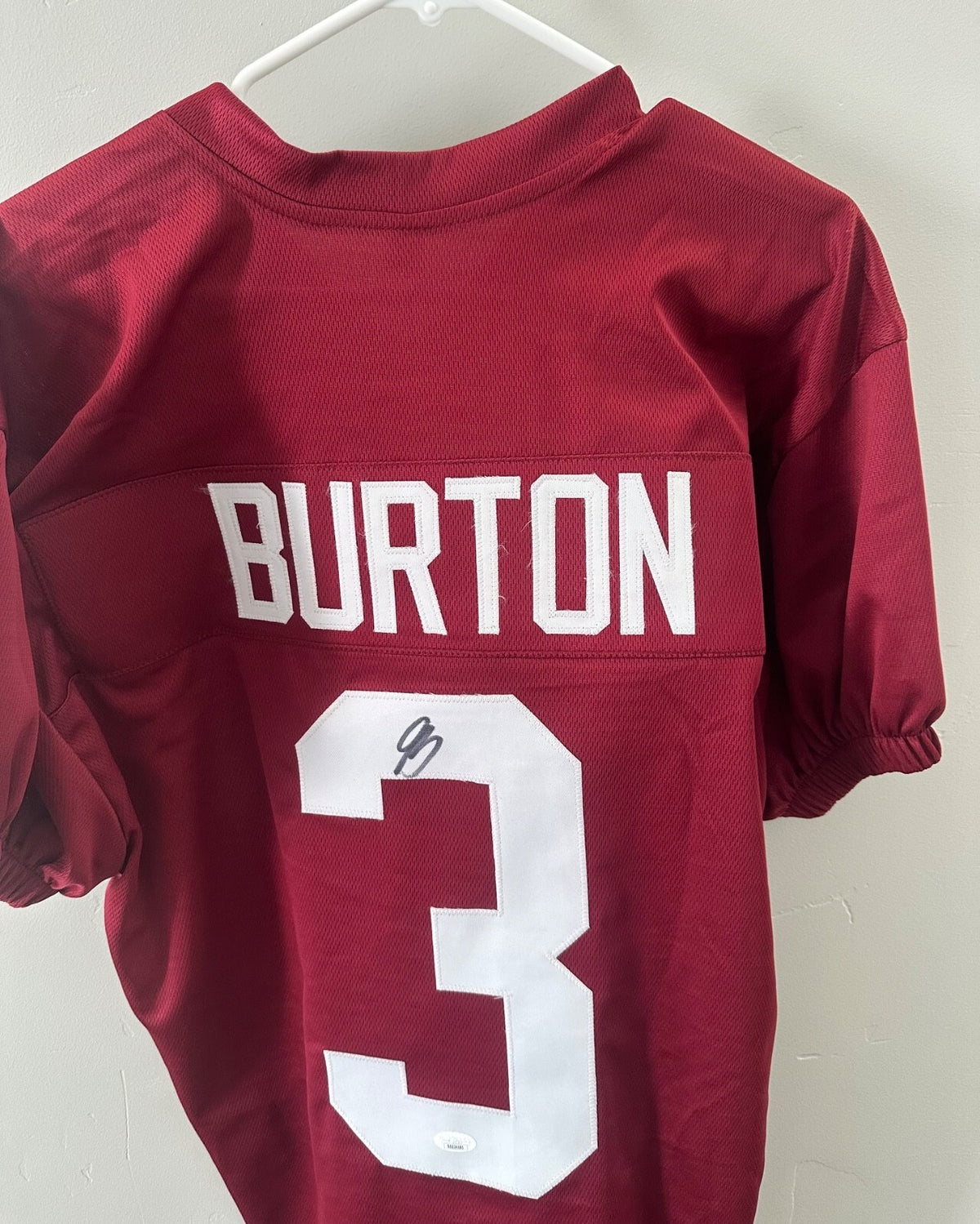 Jermaine Burton hand-signed Alabama Crimson Tide custom jersey.