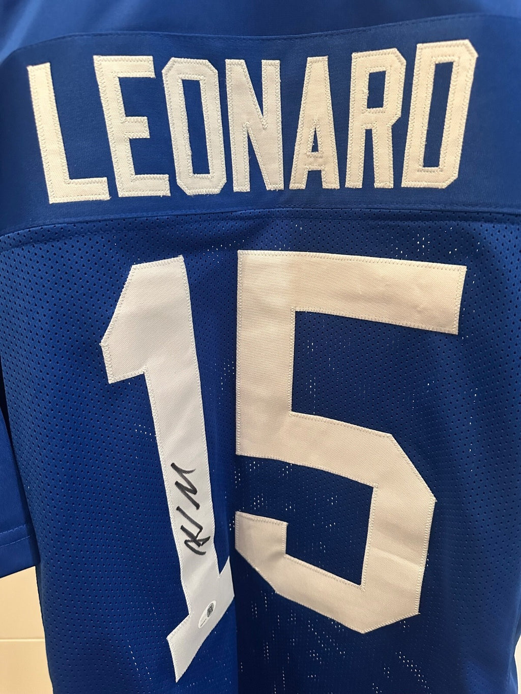 Riley Leonard Signed Colts #15 Blue Jersey – JSA Authenticated