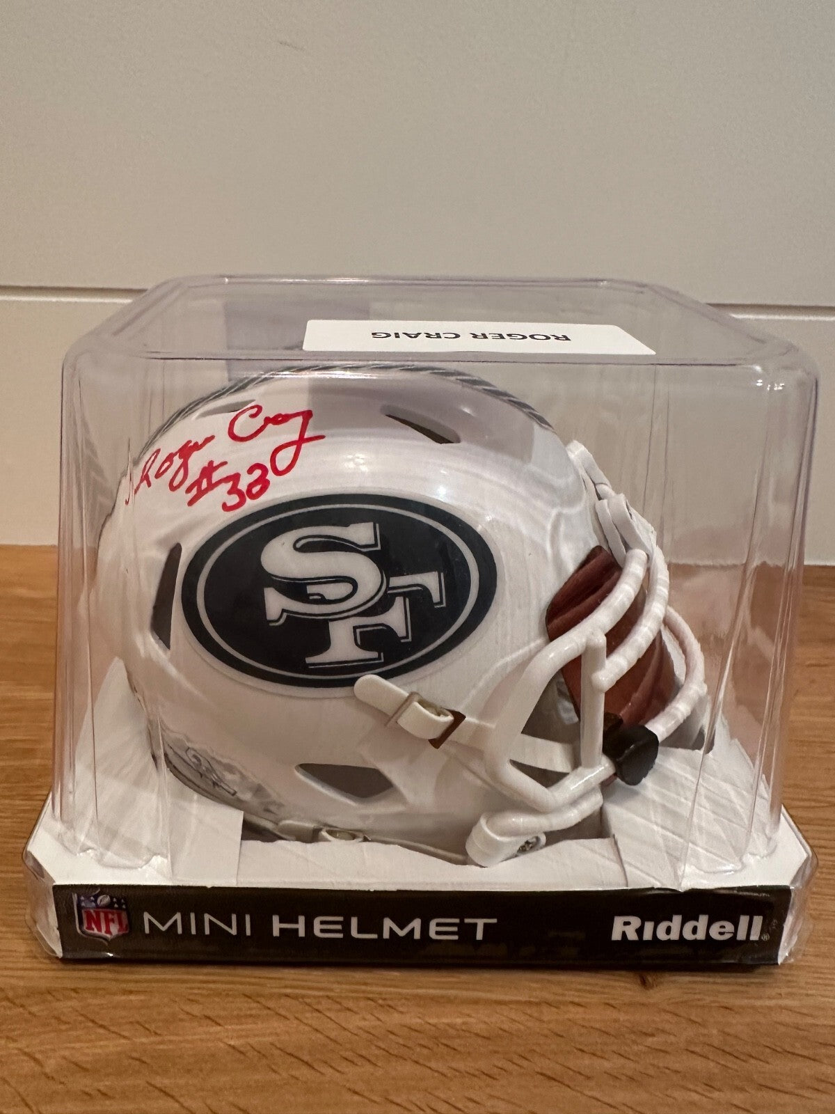 Roger Craig Signed 49ers Salute to Service Mini Helmet – Beckett Witnessed