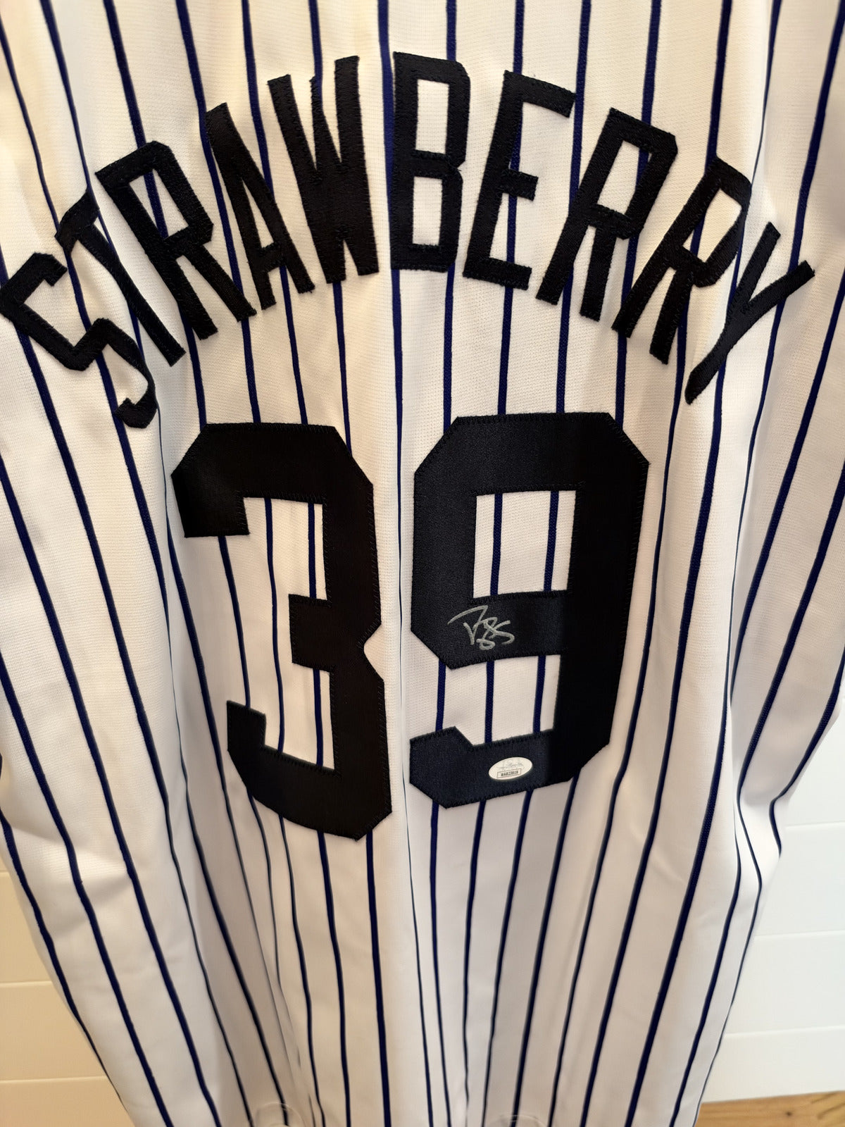 Darryl Strawberry Signed Yankees Custom Pinstripe Jersey #39 JSA Witness COA