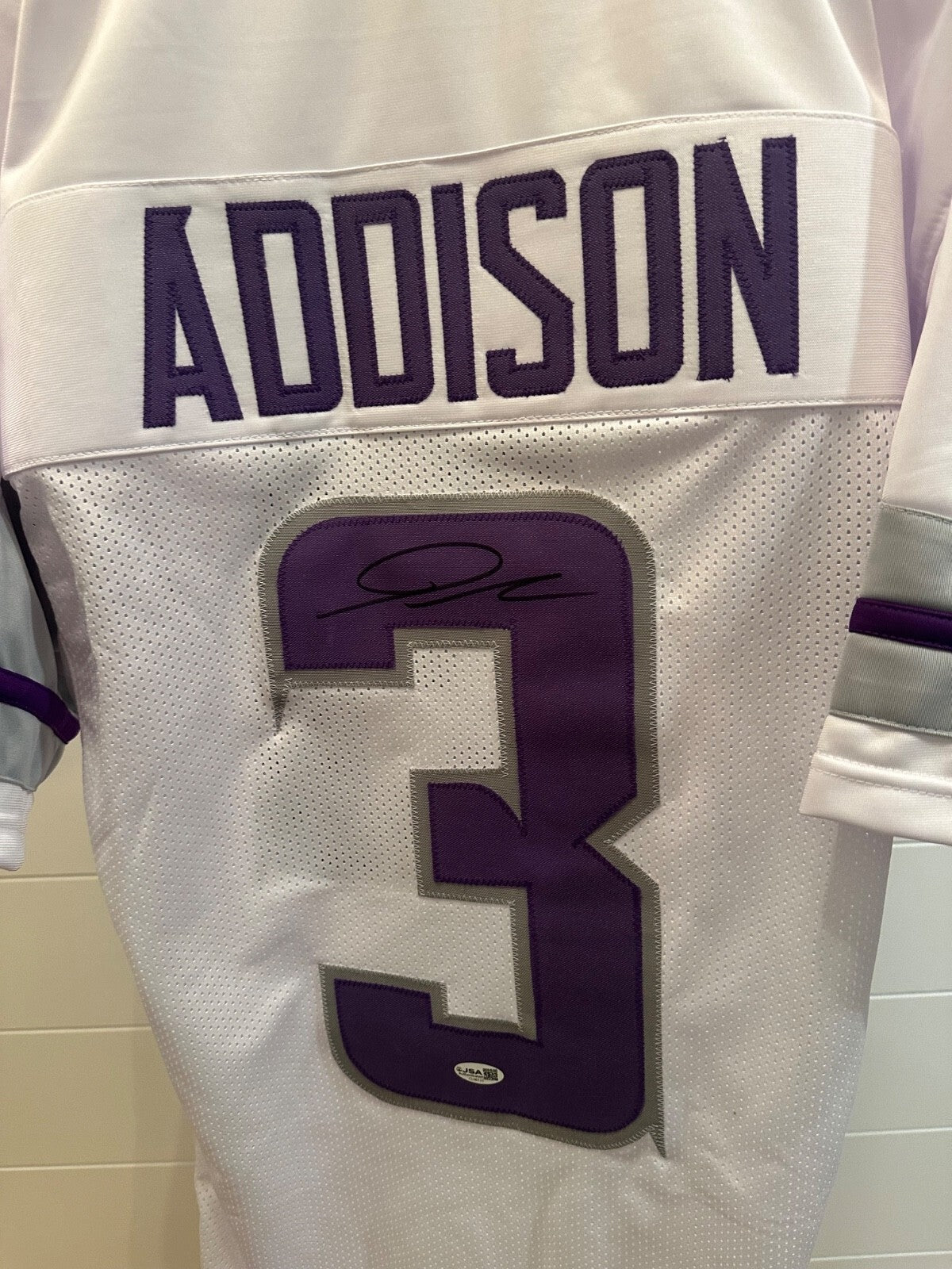Jordan Addison Signed Vikings #3 White Jersey – JSA Authenticated