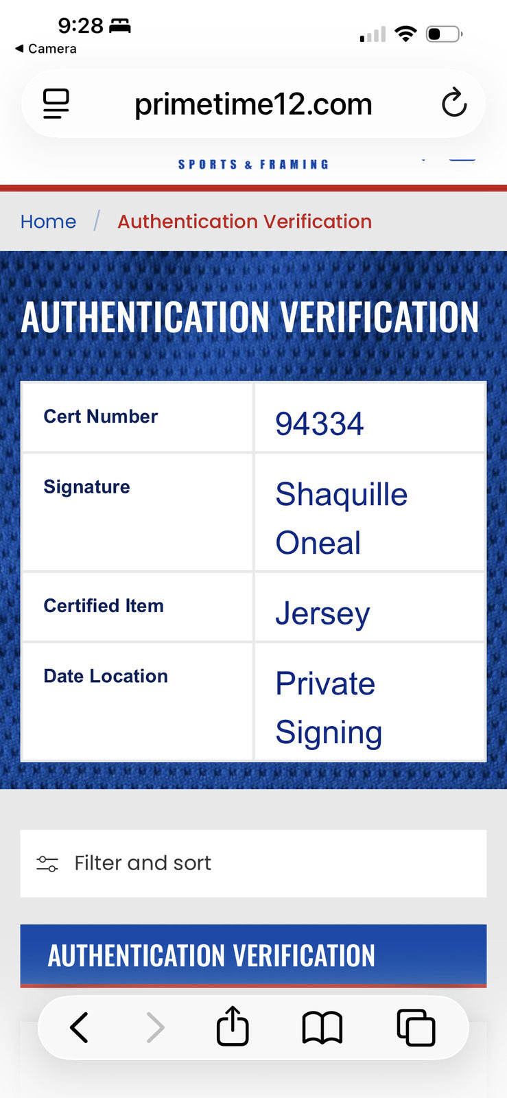 Shaquille O’Neal Signed Los Angeles Lakers #34 Purple Jersey – Prime Time COI