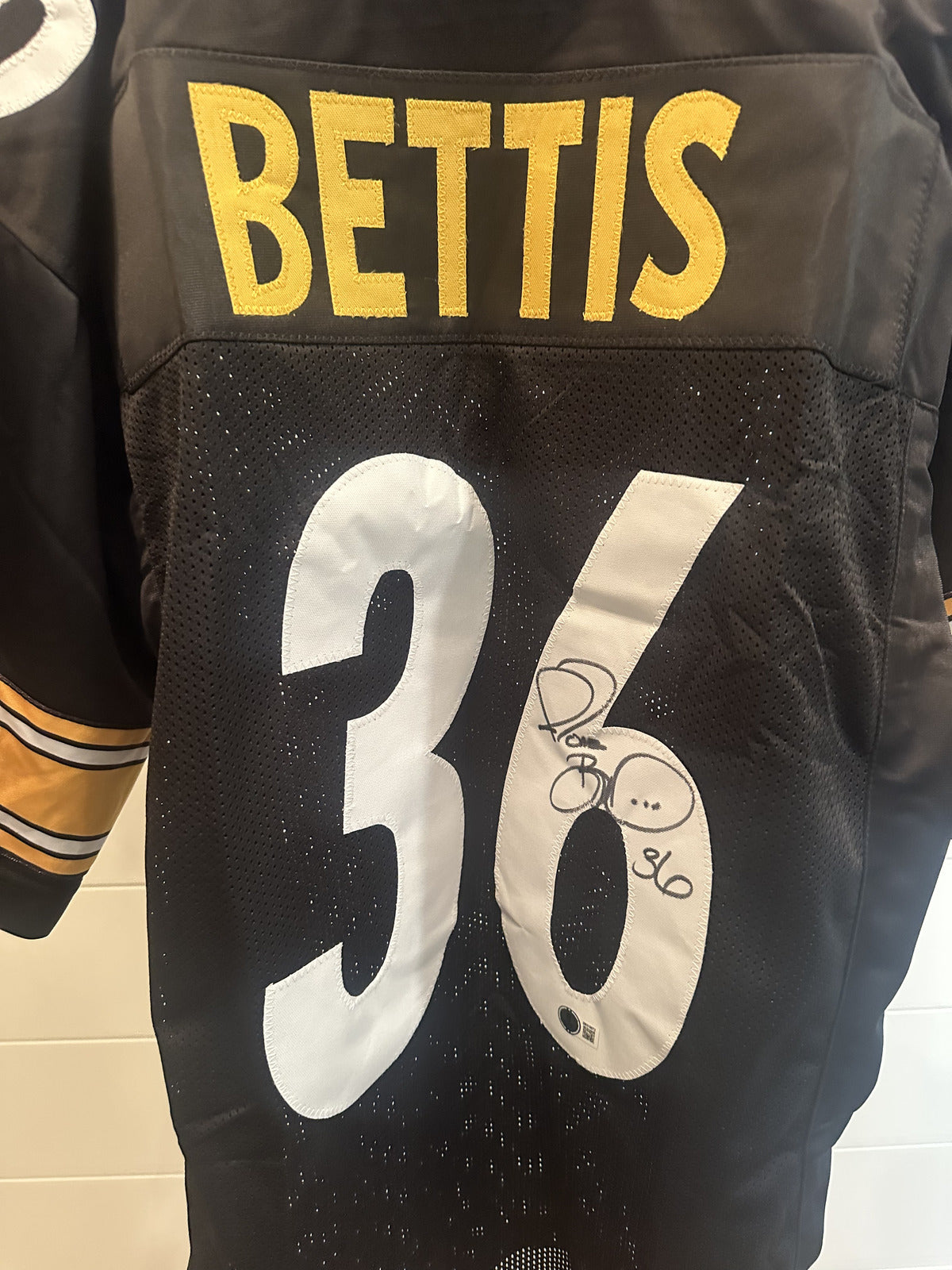 Jerome Bettis Signed Steelers Black Custom Jersey #36 XL Beckett Witnessed