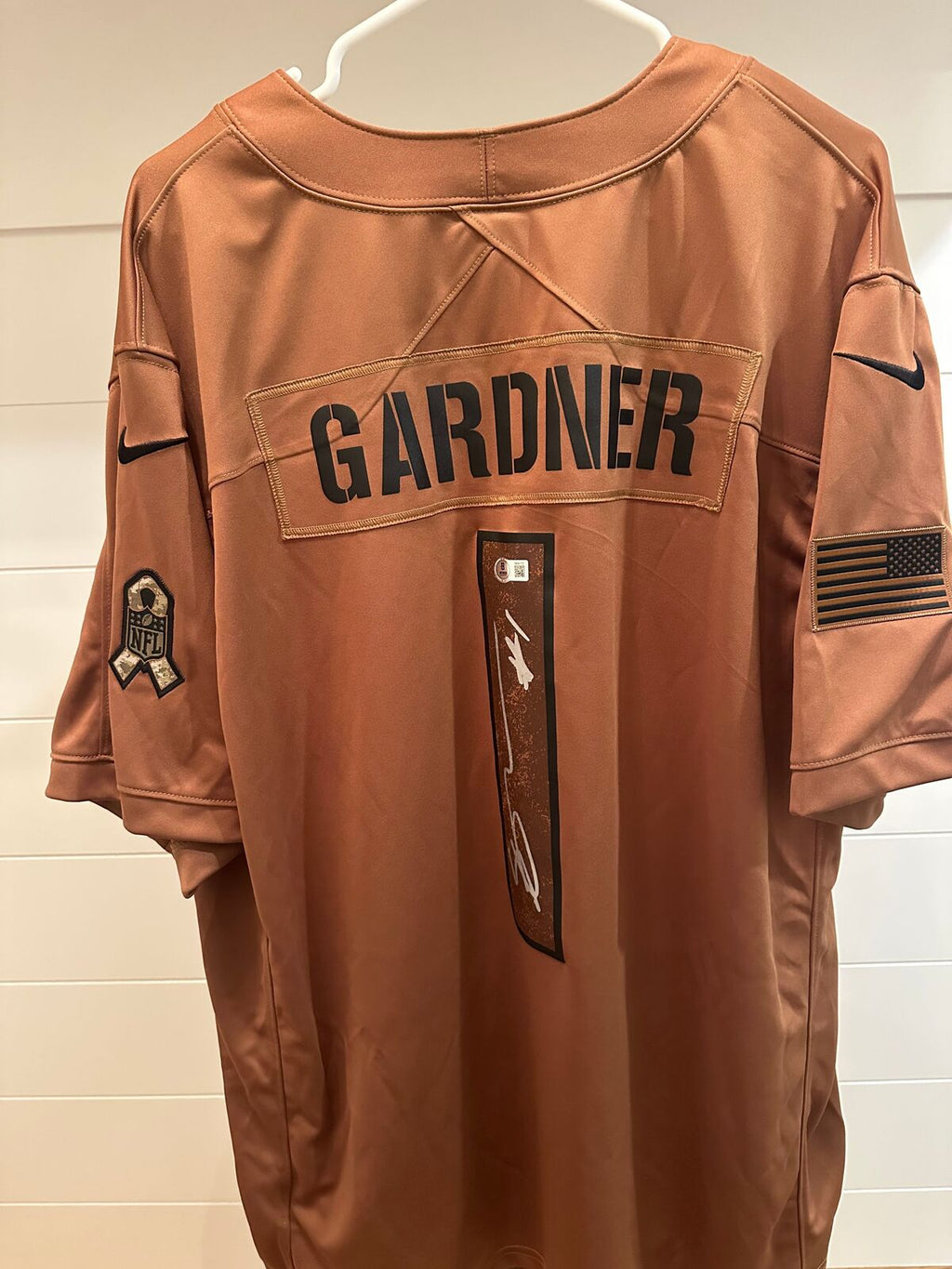 Sauce Gardner Signed NY Jets 2023 Salute to Service Nike Limited Jersey XXL