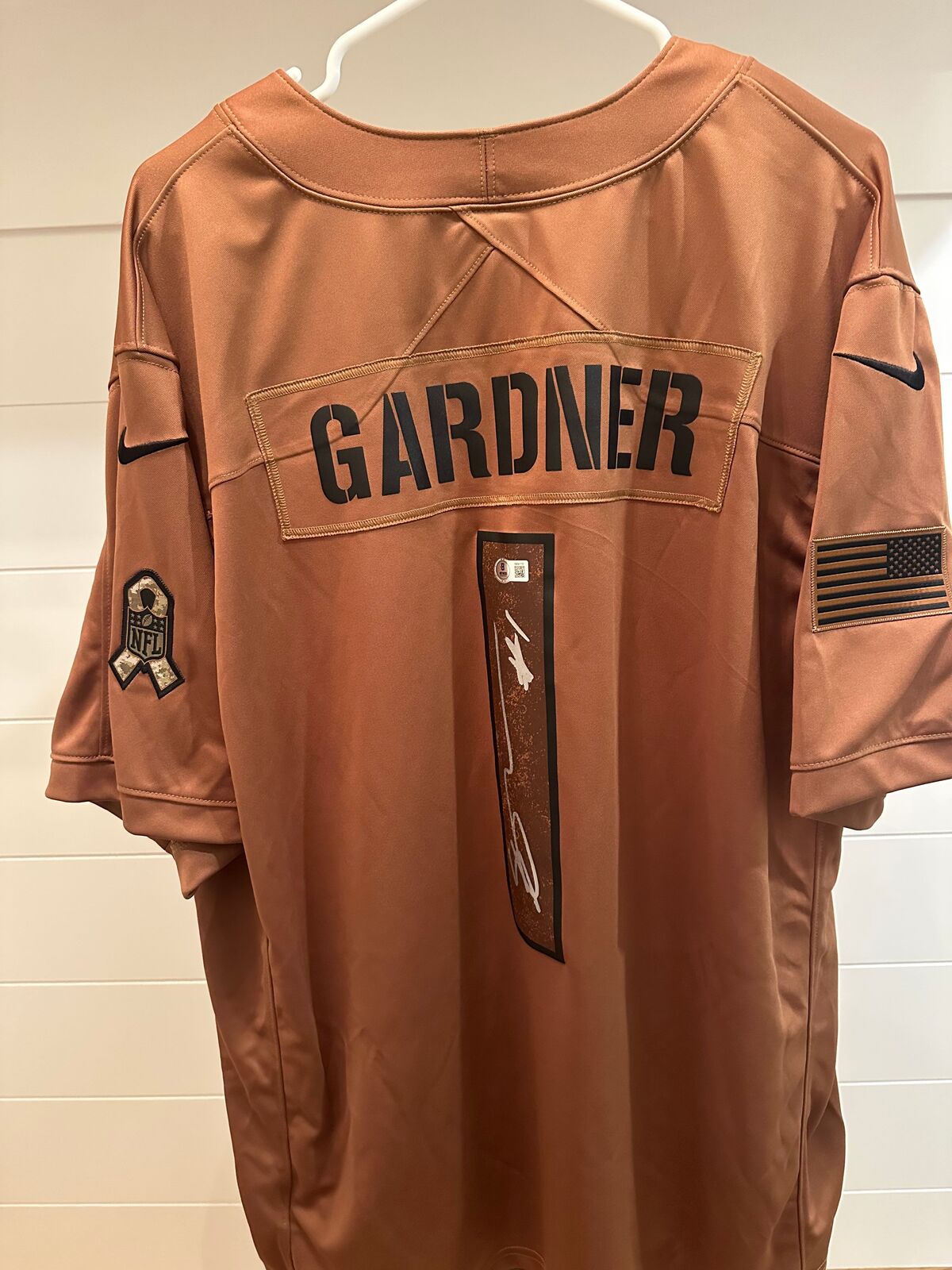 Sauce Gardner Signed NY Jets 2023 Salute to Service Nike Limited Jersey XXL