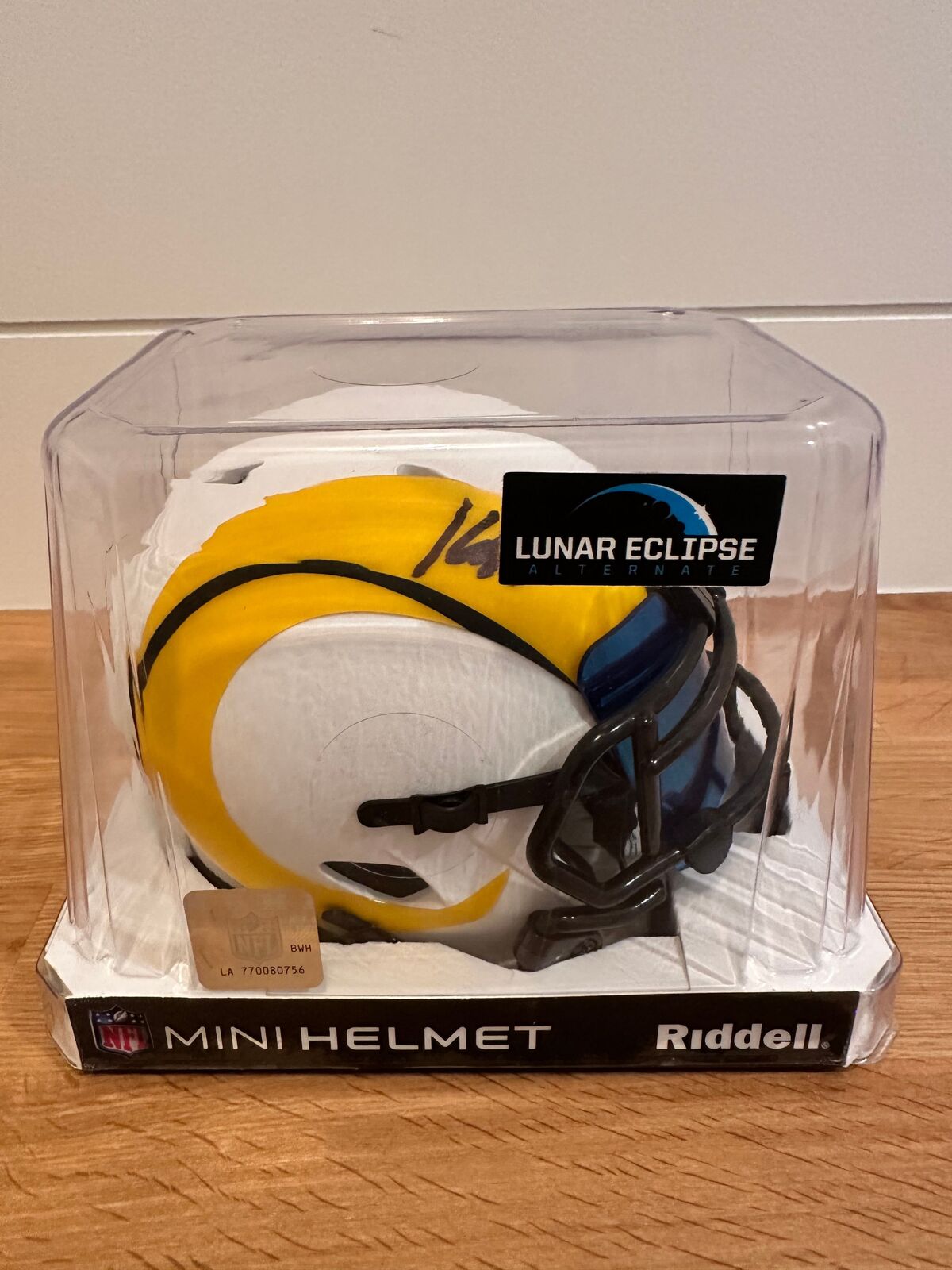 Kyren Williams Signed LA Rams Lunar Eclipse Mini Helmet — Beckett COA