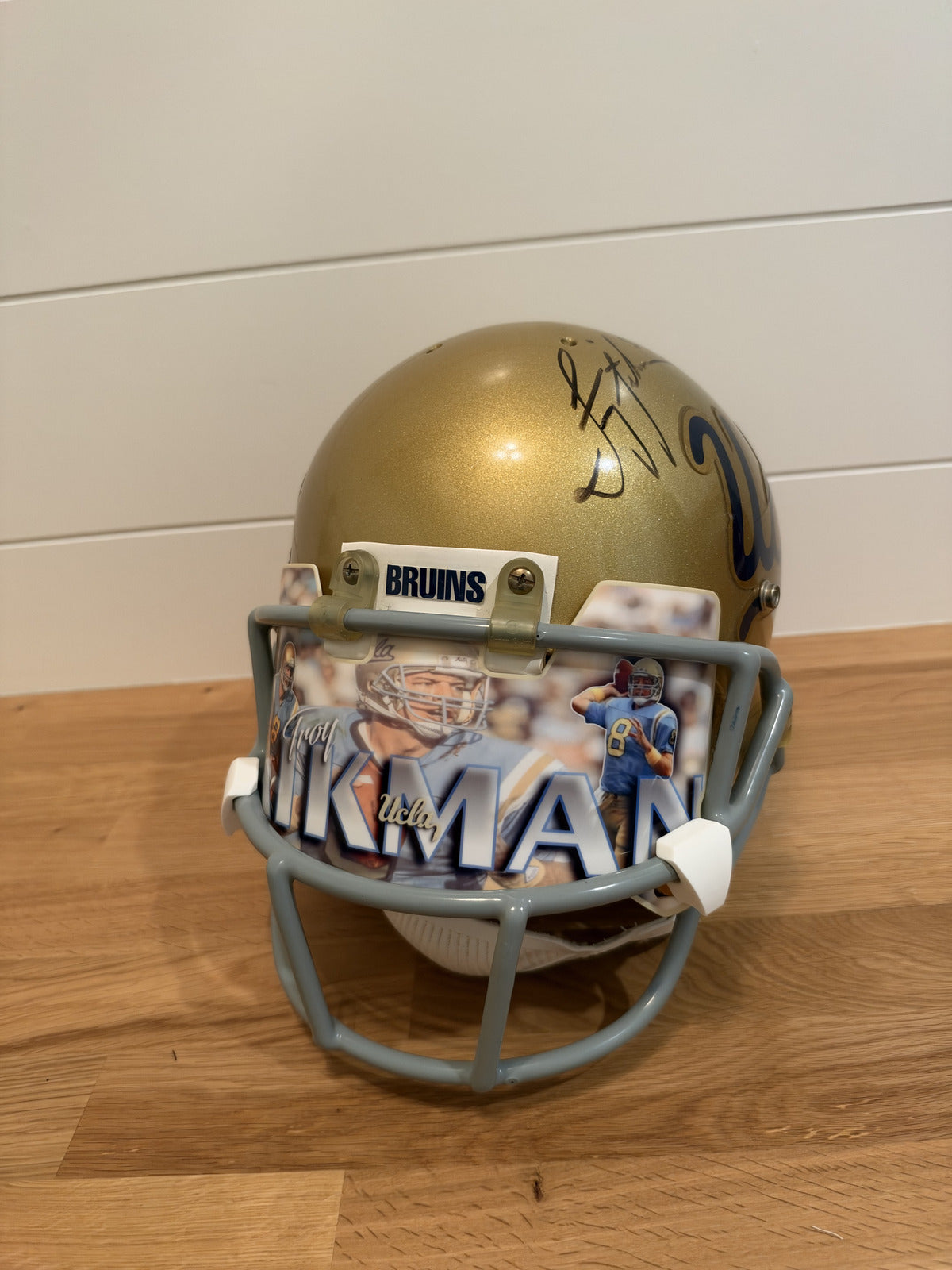 Troy Aikman Signed UCLA Bruins Riddell Full Size Helmet Custom Visor
