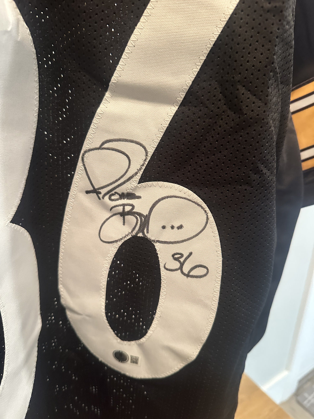 Jerome Bettis Signed Steelers Black Custom Jersey #36 XL Beckett Witnessed