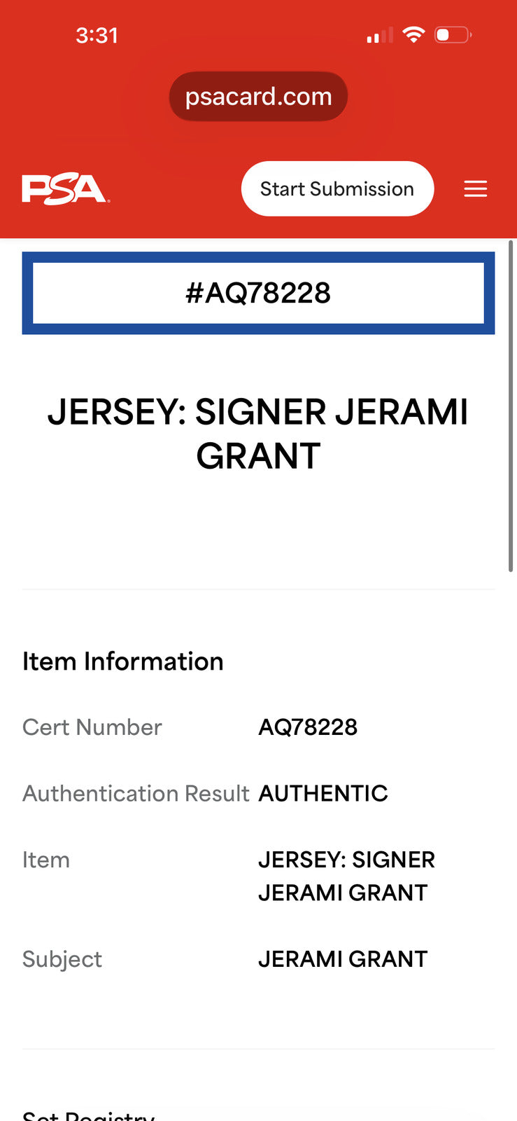 Jerami Grant Autographed Portland Trail Blazers Nike #9 Jersey – PSA
