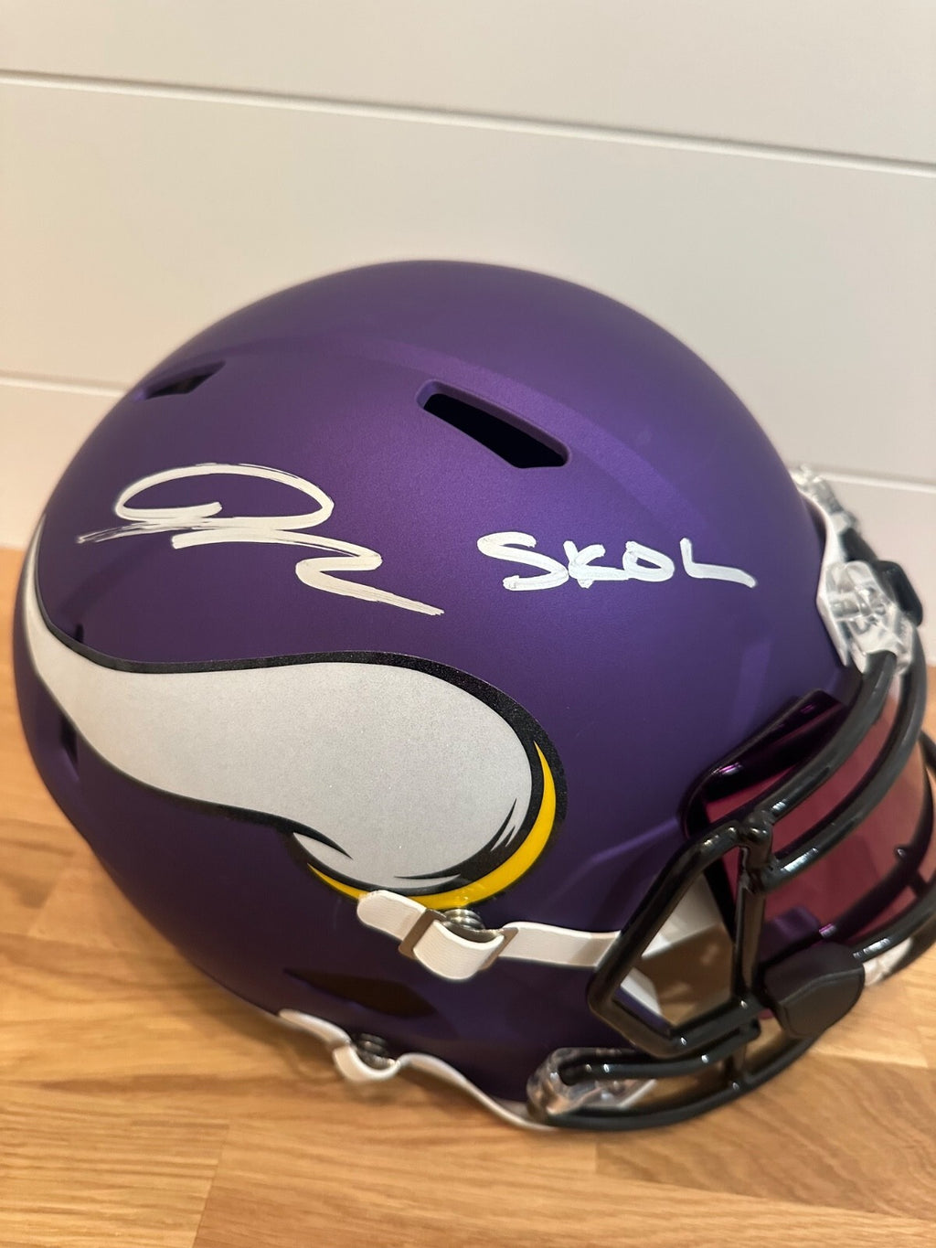 Jordan Addison Signed Minnesota Vikings Full-Size Speed Replica Helmet – “SKOL”