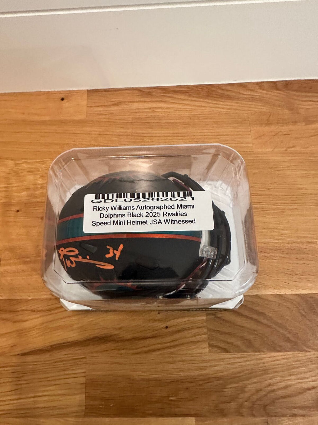Ricky Williams Signed Miami Dolphins Black Rivalries Mini Helmet – JSA Certified