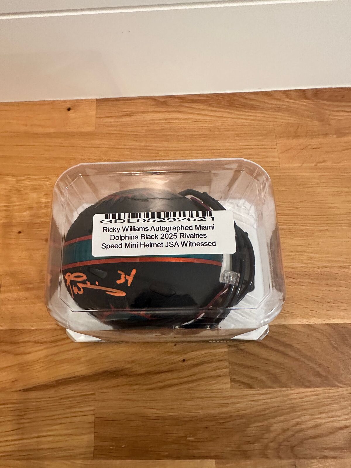 Ricky Williams Signed Miami Dolphins Black Rivalries Mini Helmet – JSA Certified