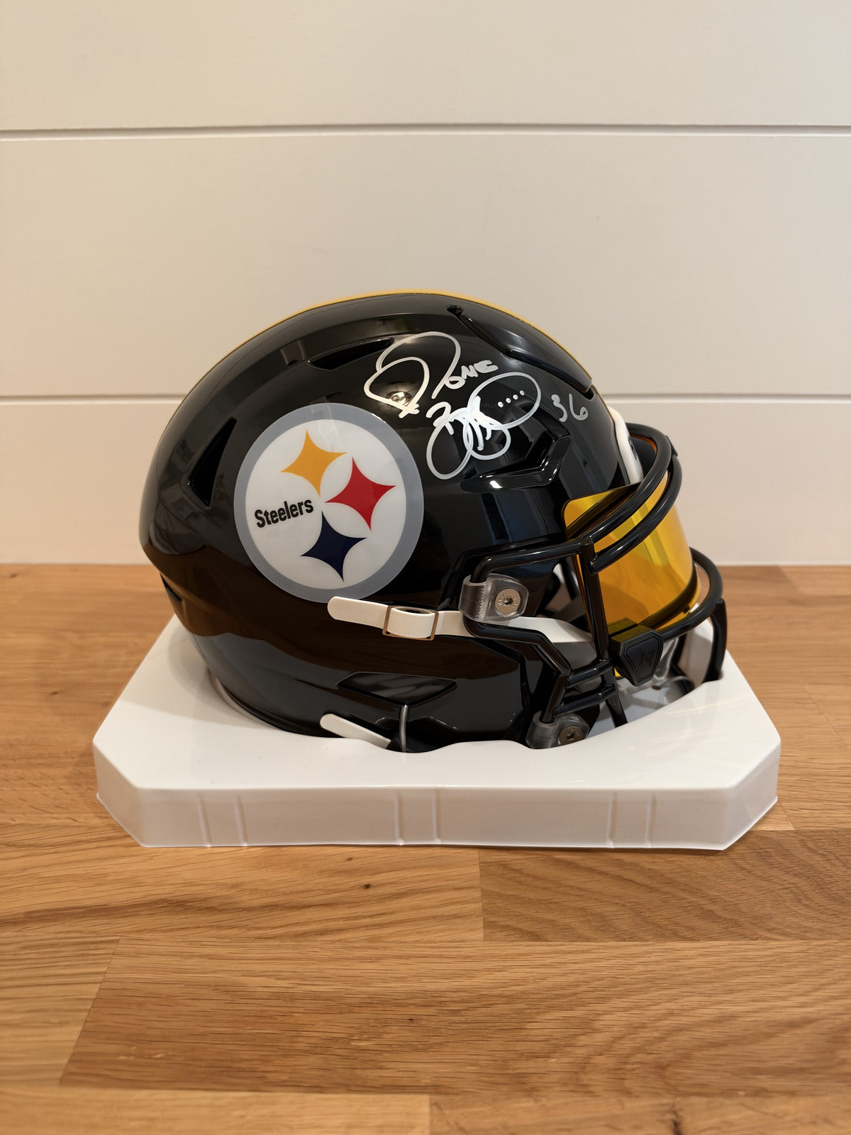 Jerome Bettis Signed Steelers SpeedFlex MIDI Helmet Gold Visor Beckett