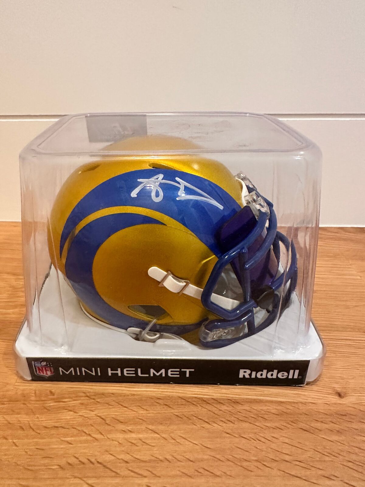Aaron Donald Signed LA Rams Flash Alternate Mini Helmet — Beckett COA