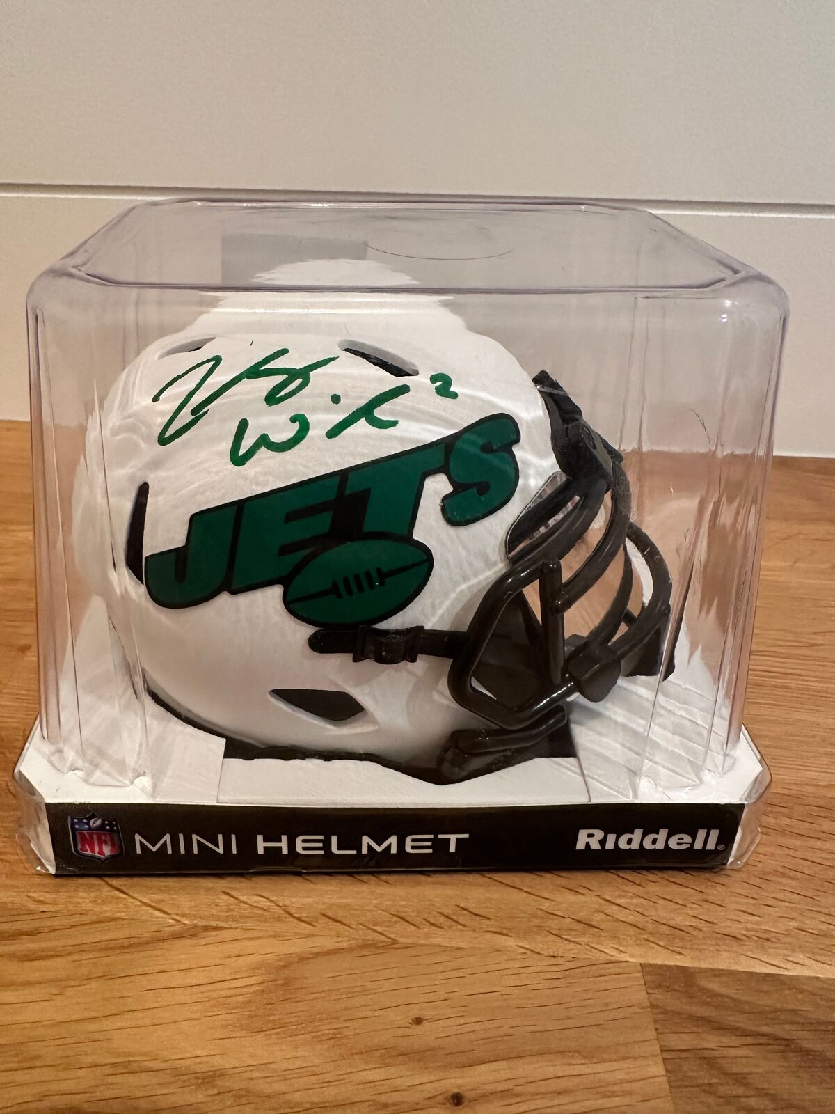 Zach Wilson Signed NY Jets Lunar Eclipse Mini Helmet Beckett COA BU50349