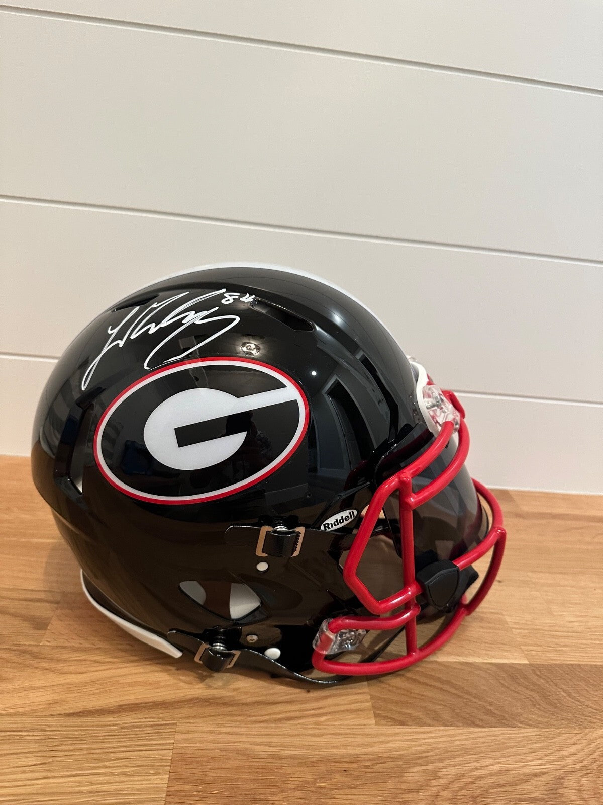 Ladd McConkey Signed Georgia Bulldogs Riddell Speed Authentic Helmet BAS