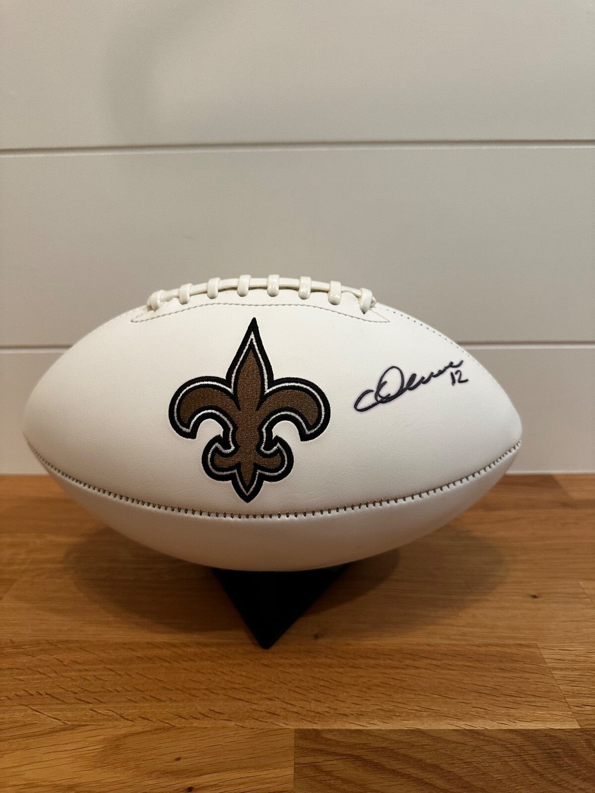 Chris Olave Signed New Orleans Saints White Panel Football — Beckett Witnessed