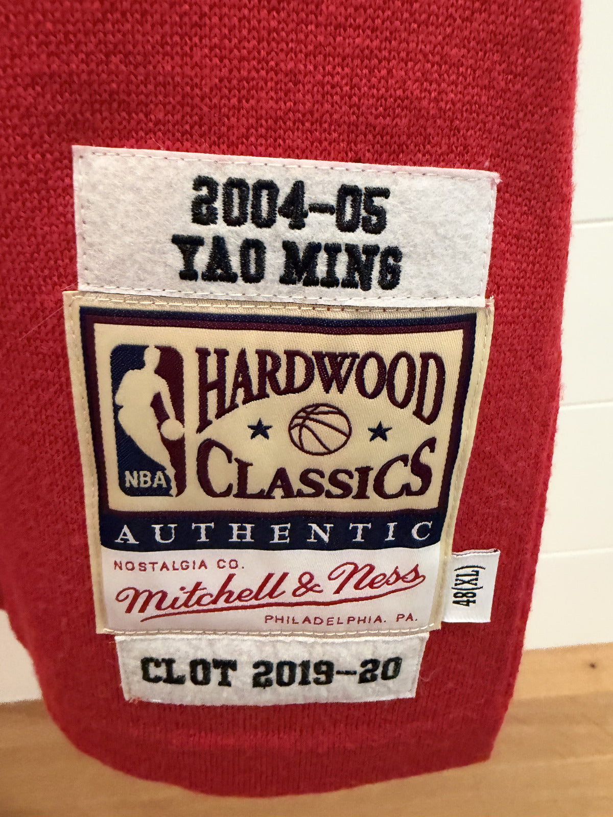 Yao Ming Rockets CLOT x Mitchell & Ness Wool Knit Jersey XL 48 With Tags