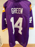 Trey'Dez Green Signed LSU Tigers Custom Jersey #14 XL Purple JSA COA