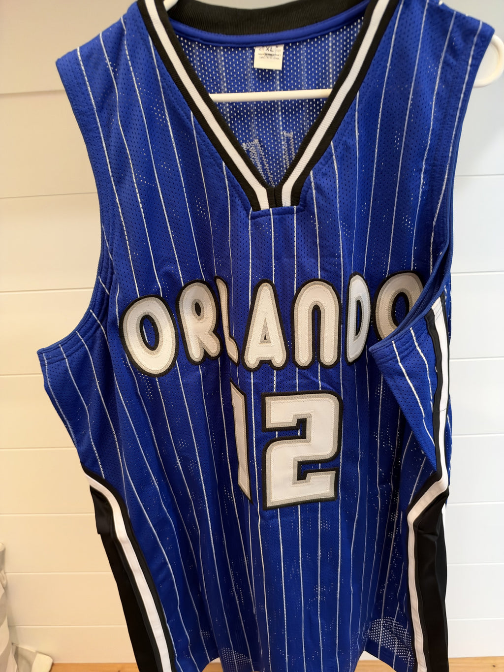 Dwight Howard Signed Orlando Magic Custom Jersey Blue Pinstripe XL JSA Witness