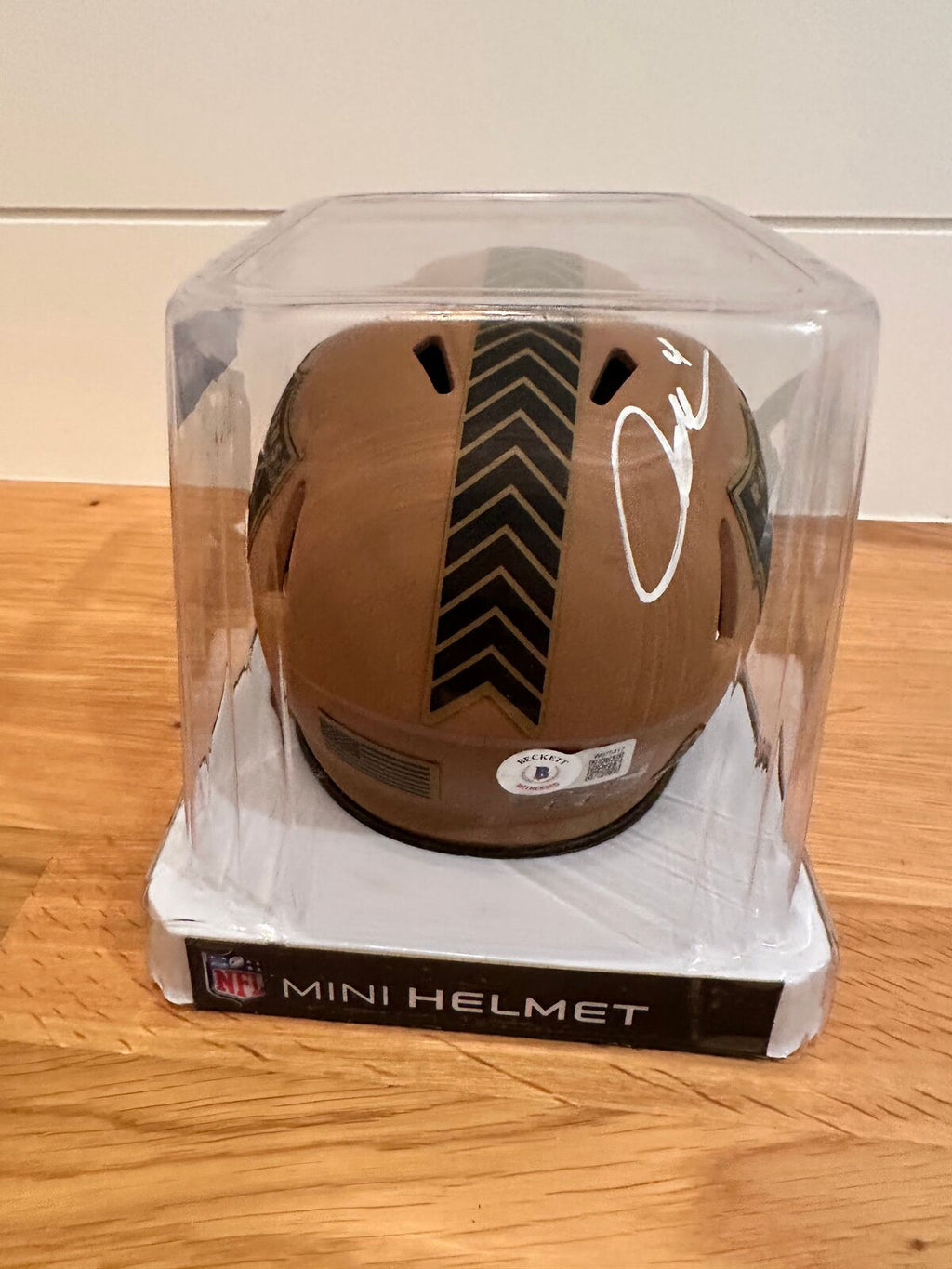 Aidan O’Connell Signed Raiders Salute to Service Mini Helmet with Visor