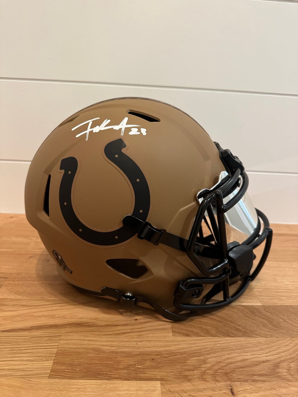 Frank Gore Signed Indianapolis Colts Salute to Service Full-Size Replica Helmet