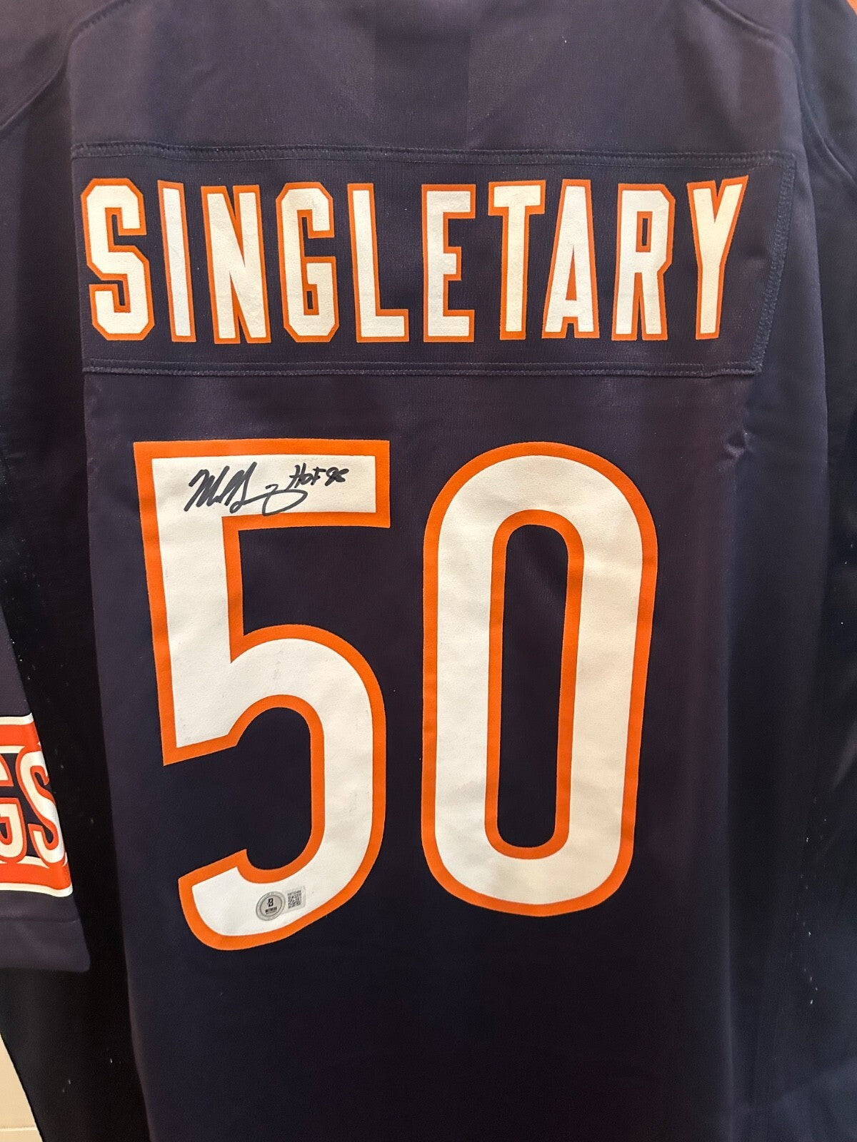 Mike Singletary Signed Chicago Bears Nike Jersey HOF 98 – Beckett Witnessed