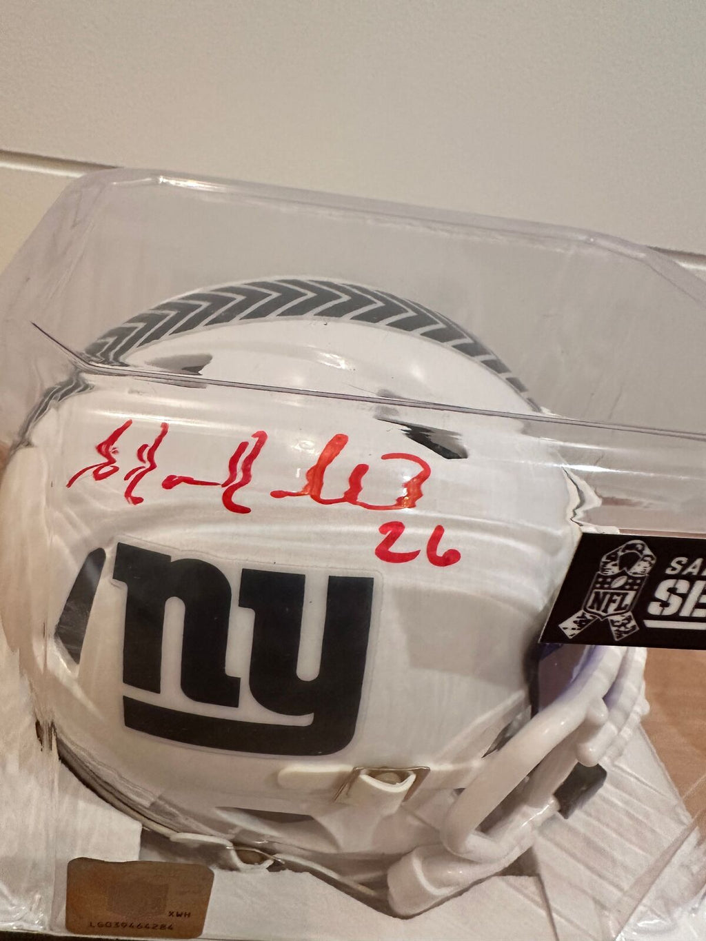 Antrel Rolle Signed NY Giants Salute to Service Mini Helmet — Leaf COA