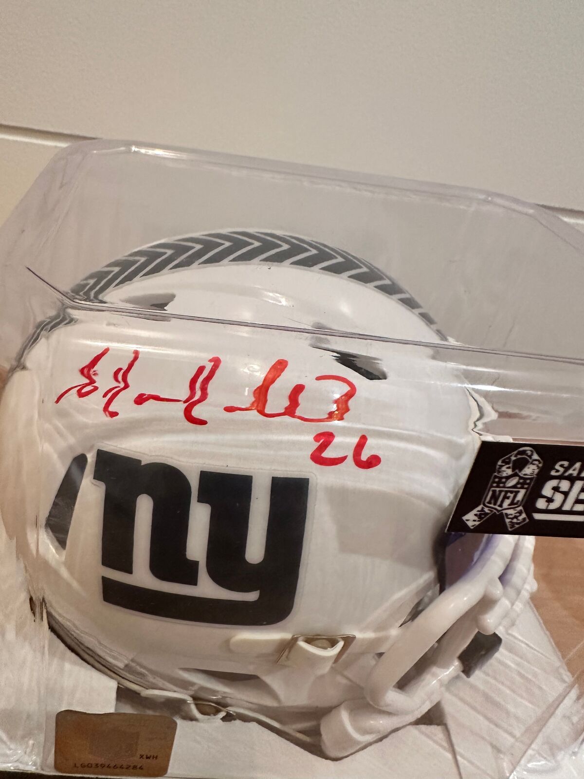 Antrel Rolle Signed NY Giants Salute to Service Mini Helmet — Leaf COA