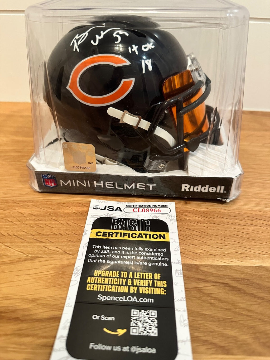 Brian Urlacher Signed Chicago Bears Mini Helmet – JSA COA HOF 18