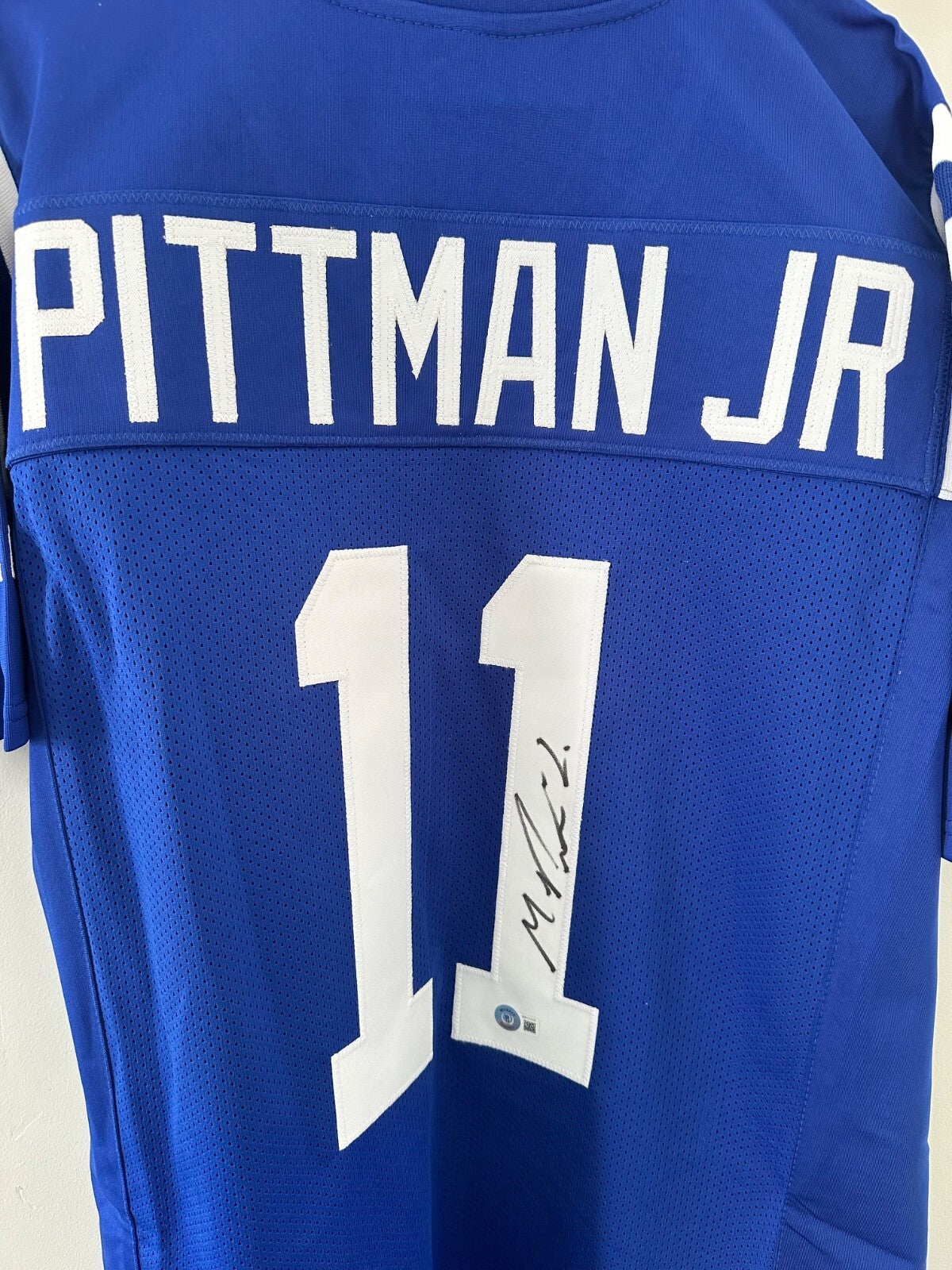 Michael Pittman Jr. Indianapolis Colts #11 Blue Signed Football Jersey BAS