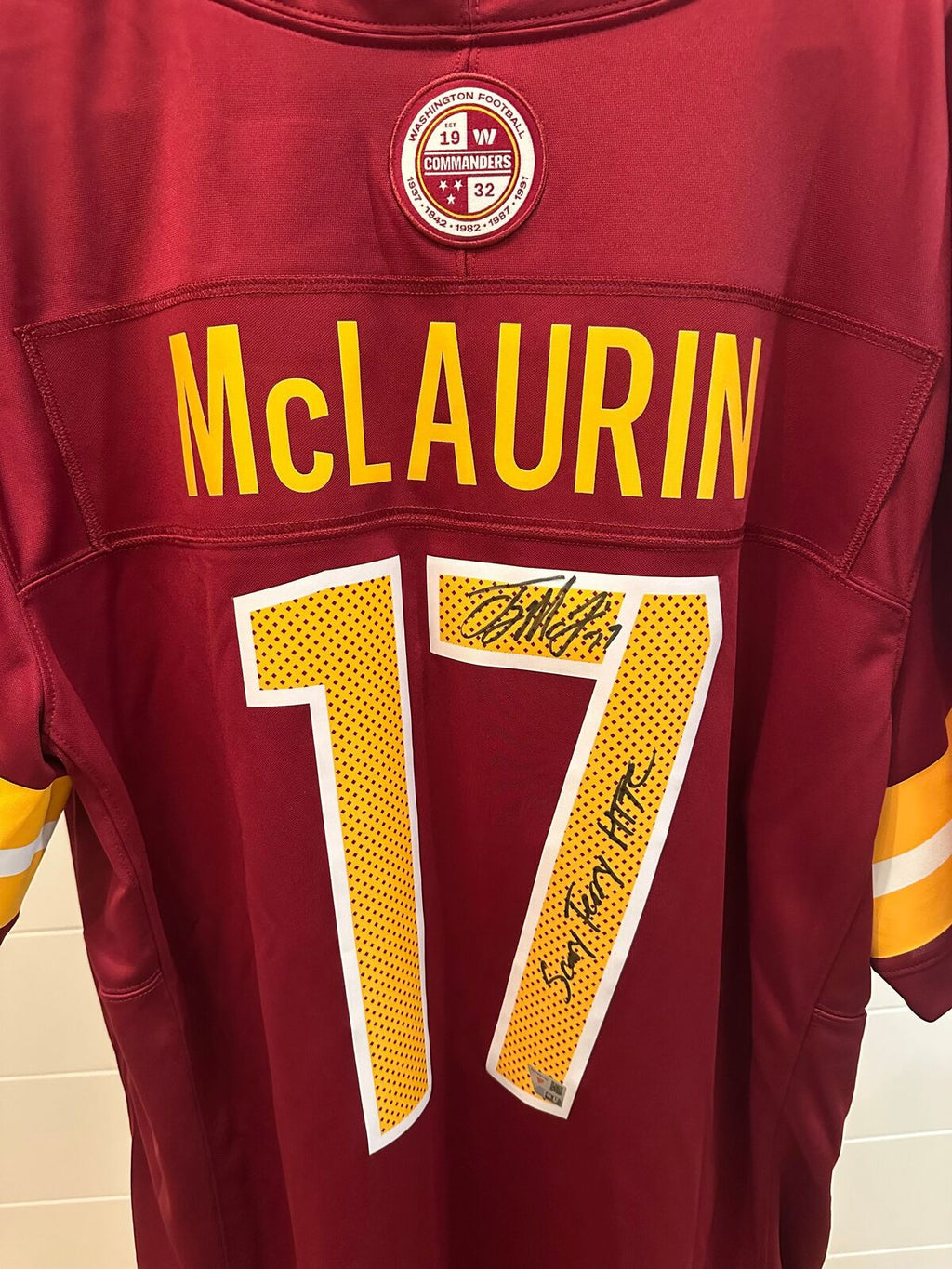 Terry McLaurin Signed “Scary Terry / HTTC” Commanders Nike Jersey XL Fanatics