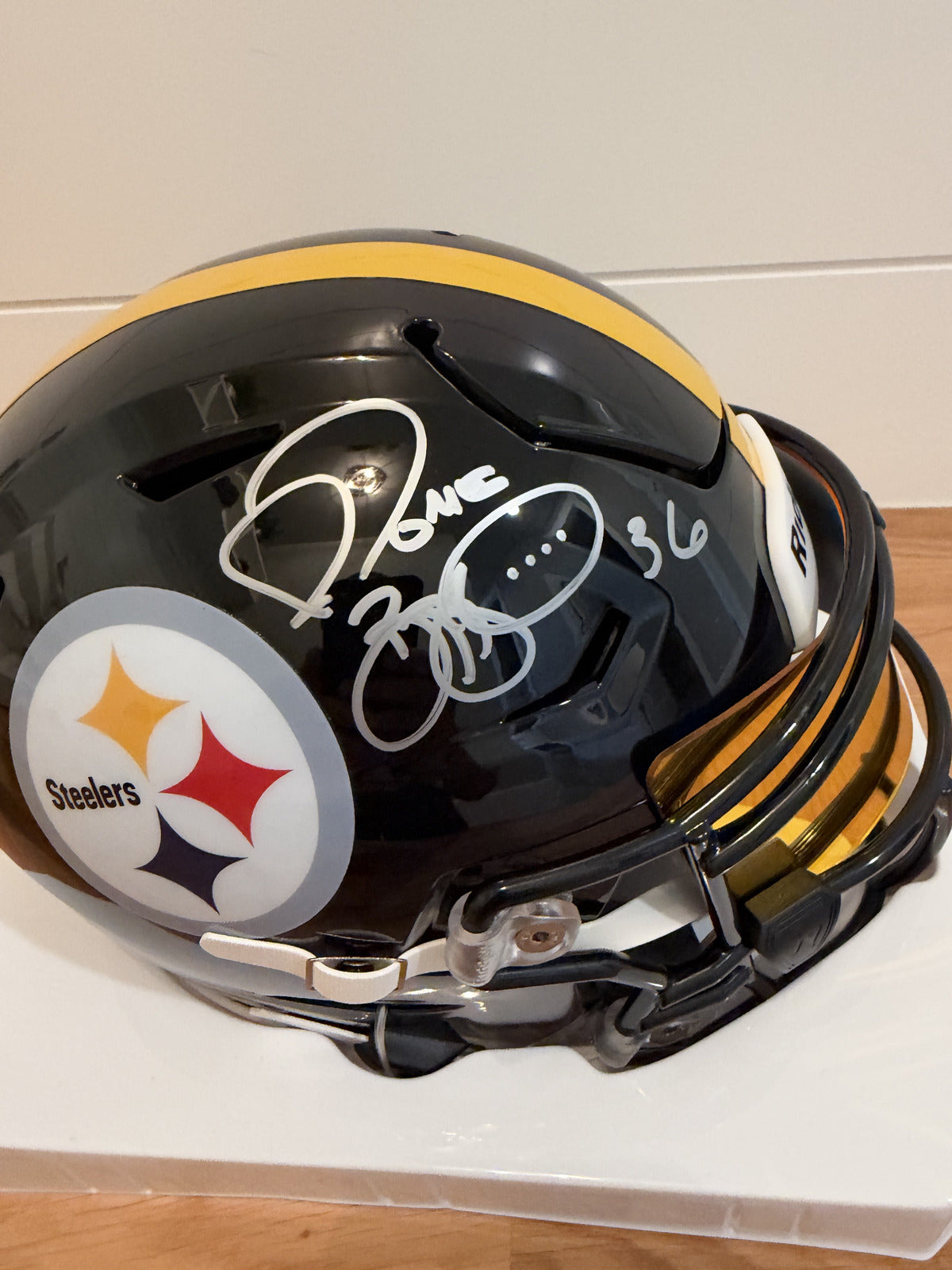 Jerome Bettis Signed Steelers SpeedFlex MIDI Helmet Gold Visor Beckett