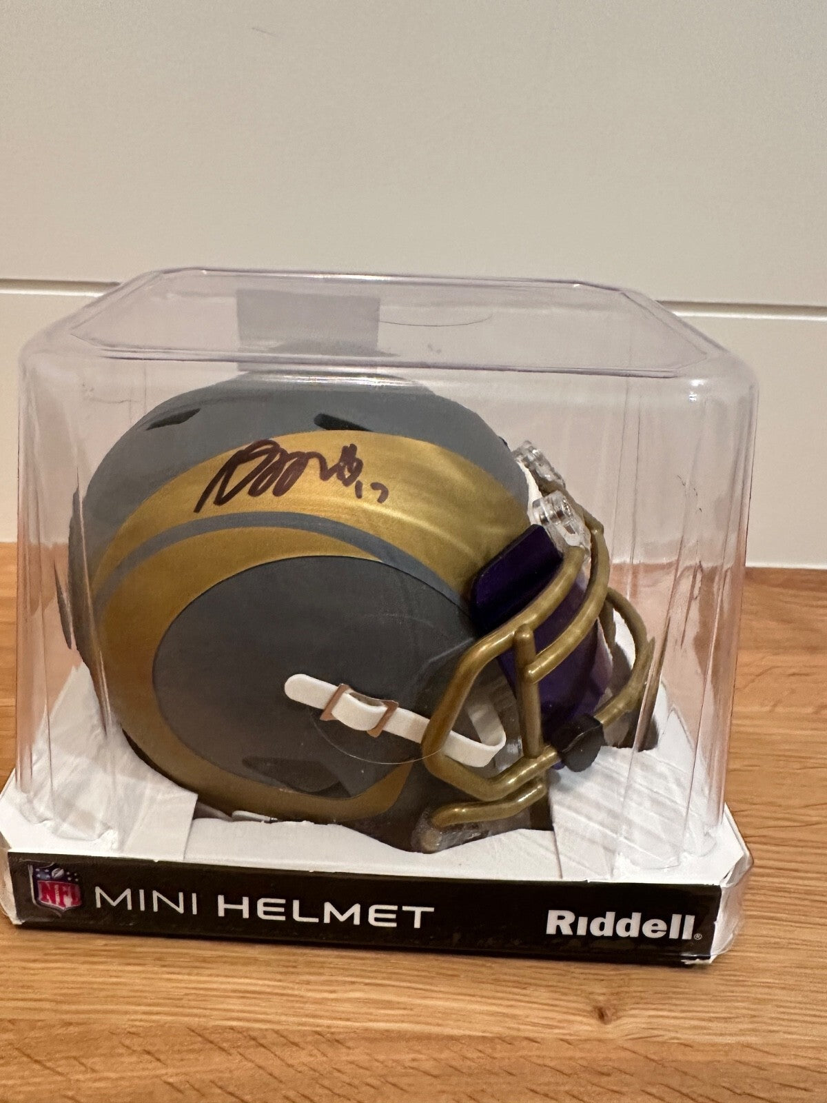 Davante Adams Signed Los Angeles Rams Slate Riddell Mini Helmet JSA Certified