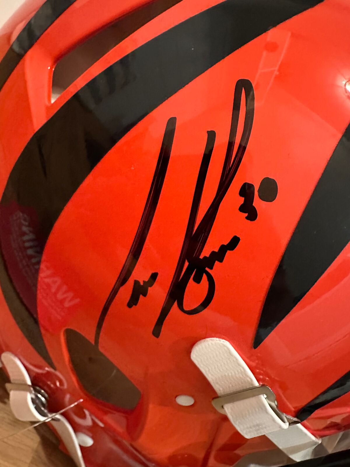 Chase Brown Autographed Cincinnati Bengals Riddell Authentic Full-Size Helmet
