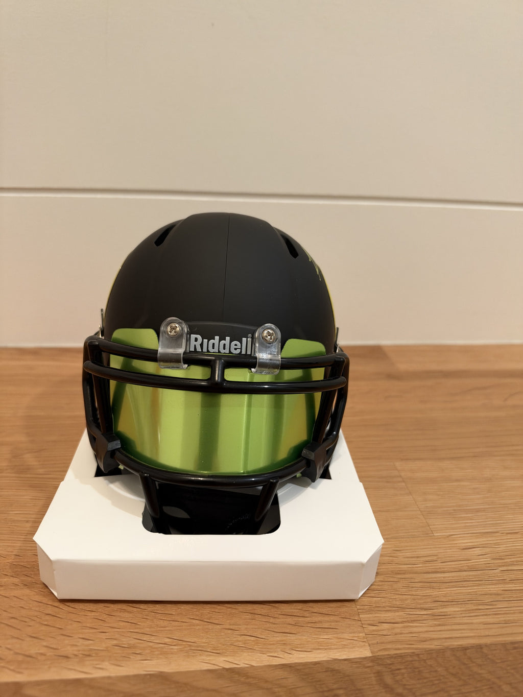 Kenyon Sadiq Signed Oregon Ducks Black Mini Helmet Green Visor JSA