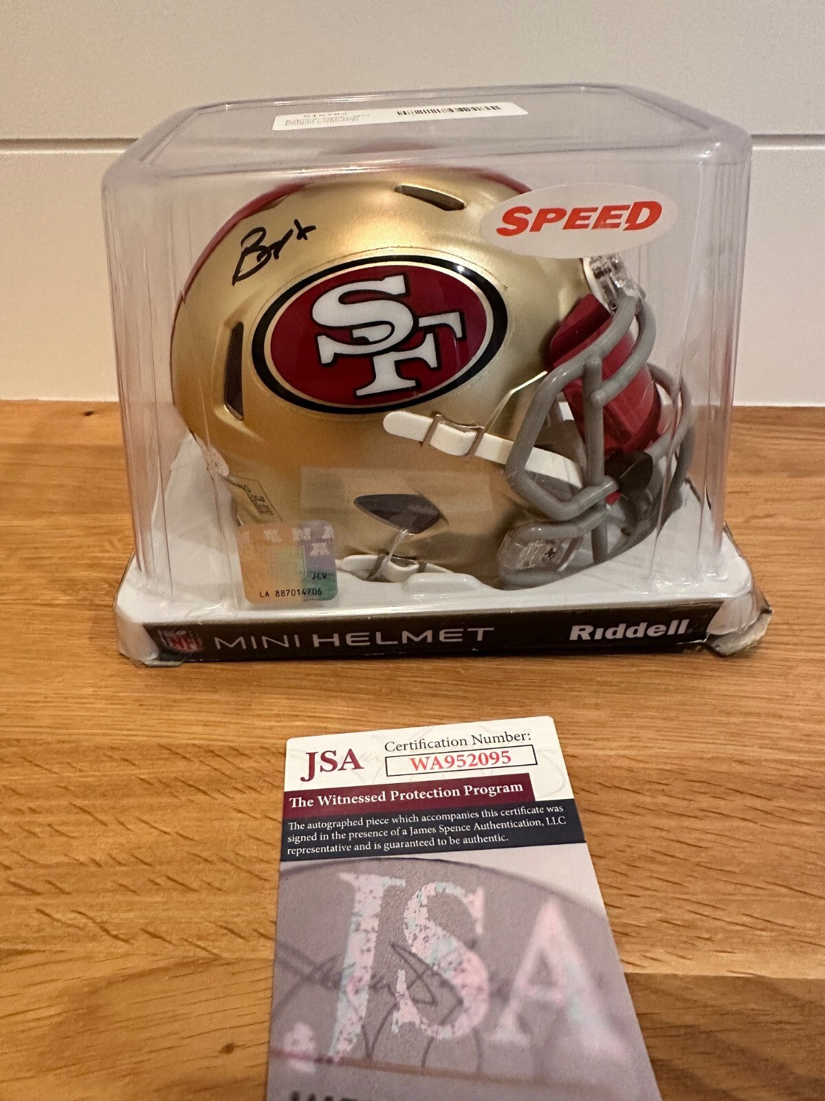 Brandon Aiyuk Signed 49ers Speed Mini Helmet – JSA & PIA COA