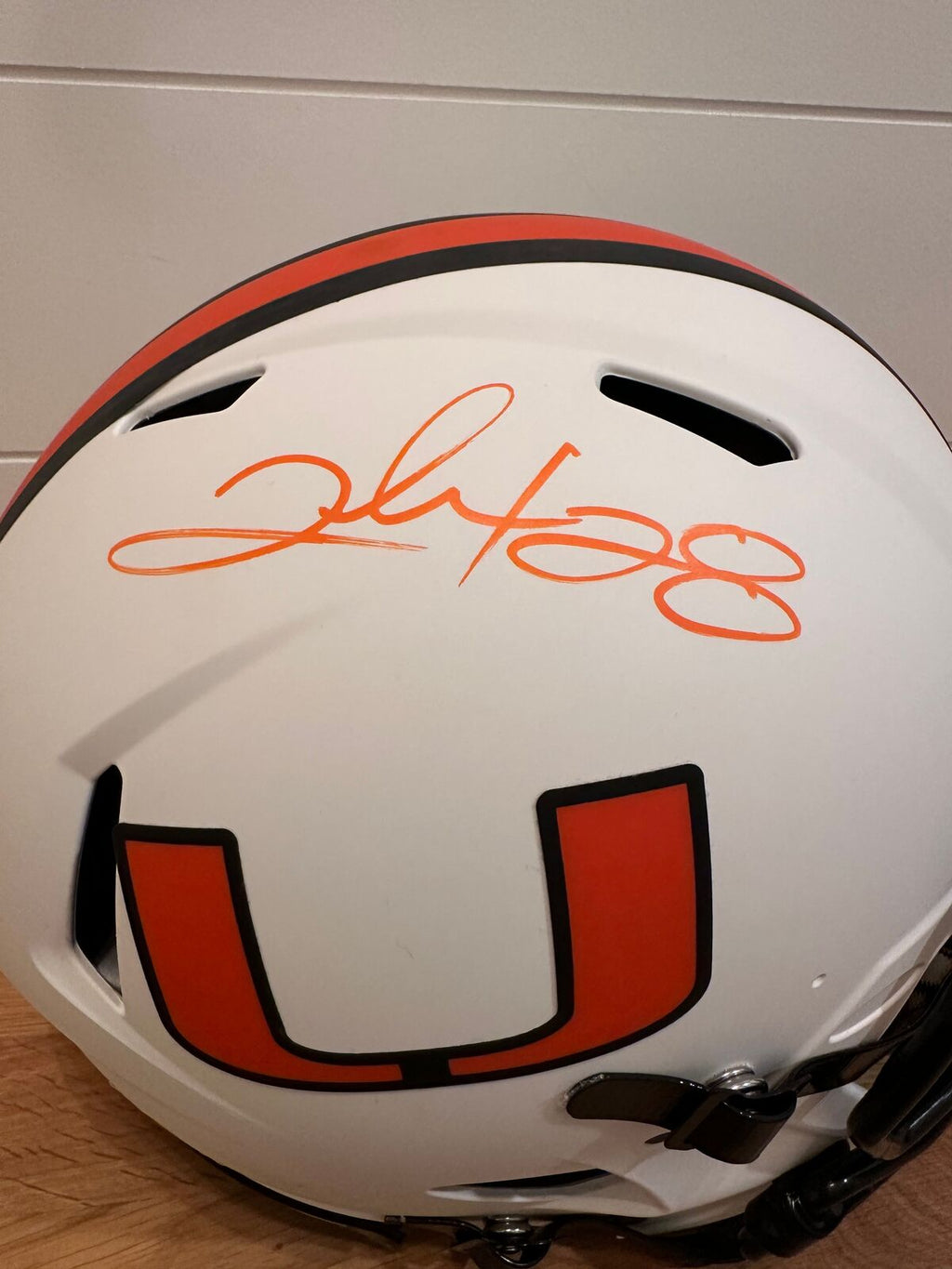 Clinton Portis Signed Miami Hurricanes Full-Size Riddell Authentic Helmet – PSA