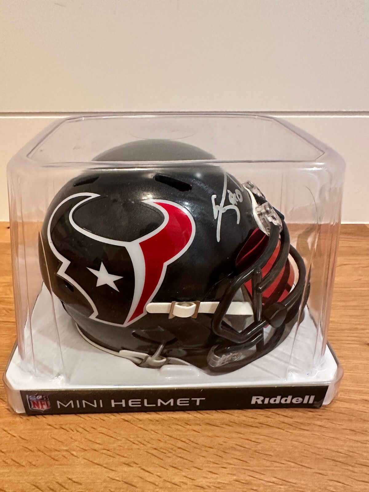Azeez Al-Shaair Signed Houston Texans Mini Helmet – Beckett Witness COA