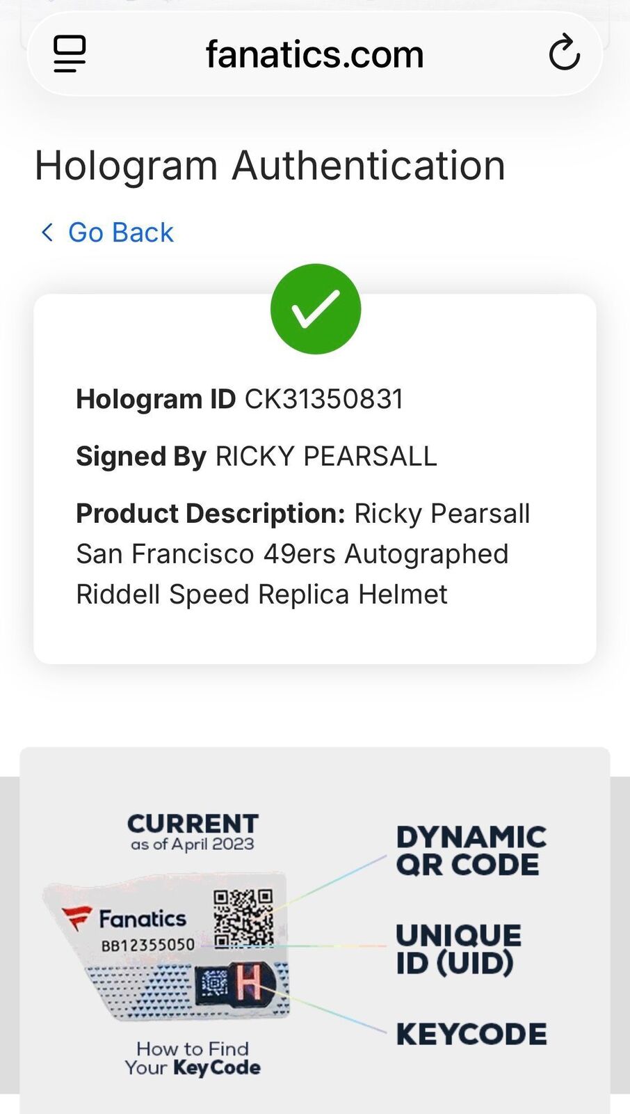 Ricky Pearsall Signed San Francisco 49ers Full Size Speed Replica Helmet –