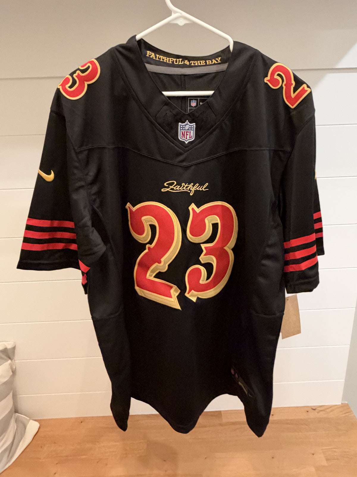 Christian McCaffrey 49ers #23 Black Faithful Stitched Jersey XL With Tags