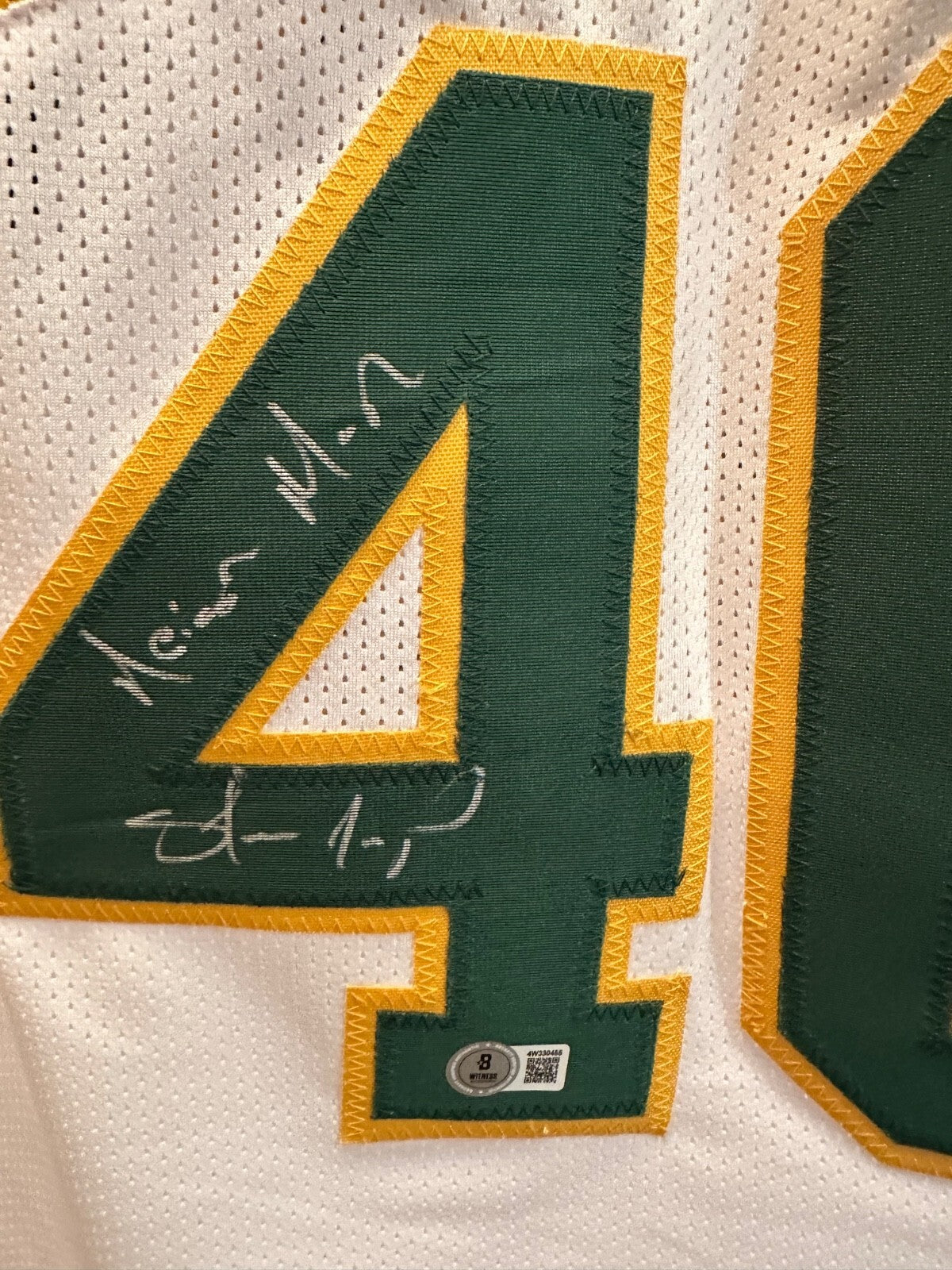 Shawn Kemp Signed Seattle SuperSonics #40 Jersey “Reign Man” – Beckett