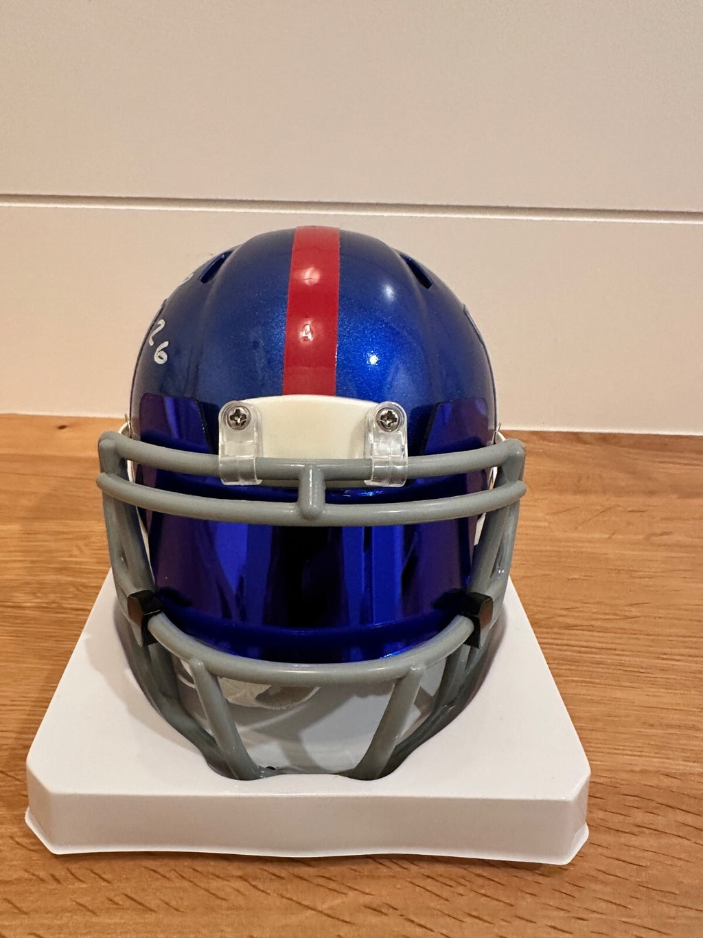 Antrel Rolle Signed New York Giants Riddell Mini Helmet Leaf Authenticated