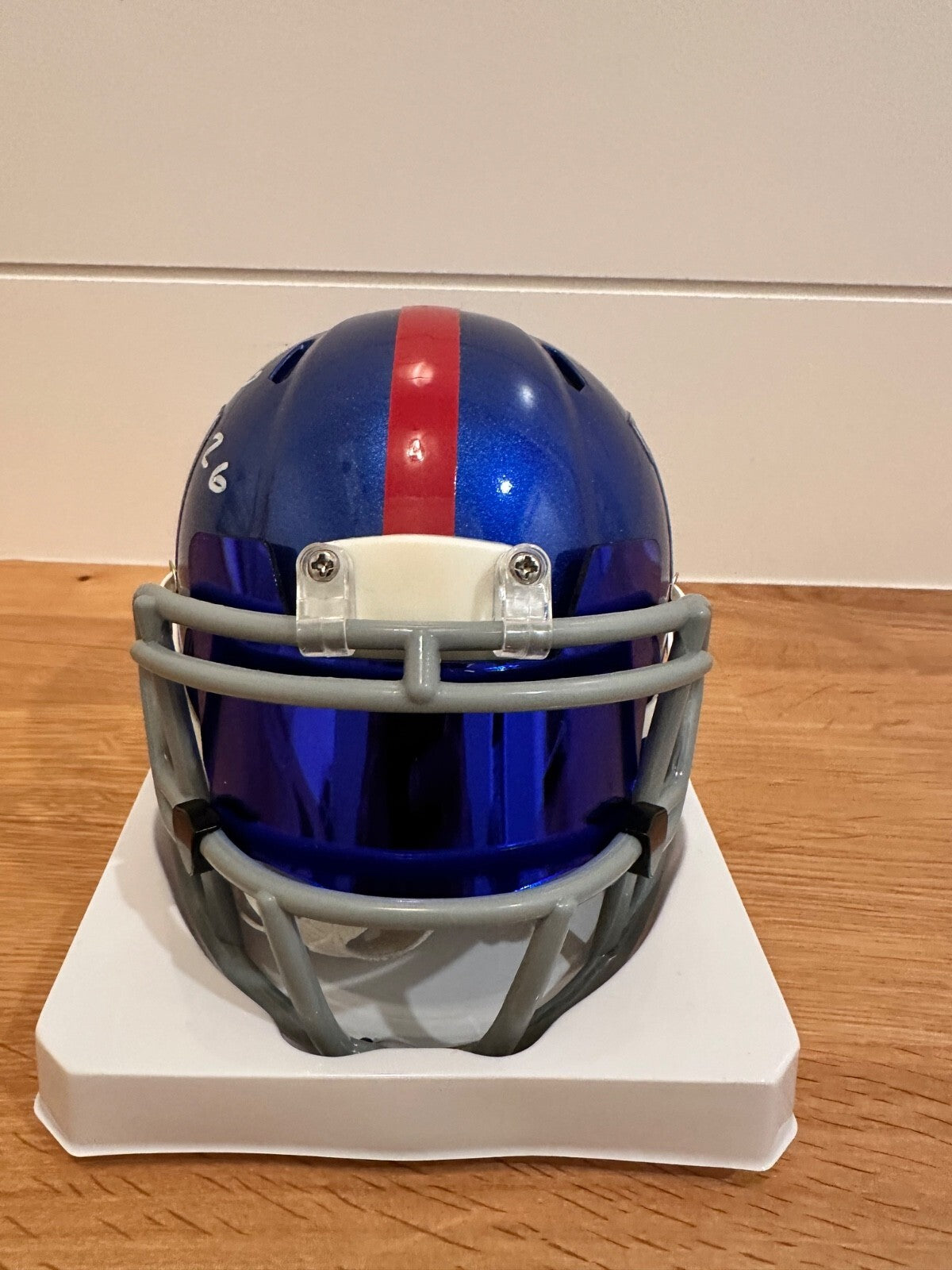 Antrel Rolle Signed New York Giants Riddell Mini Helmet Leaf Authenticated