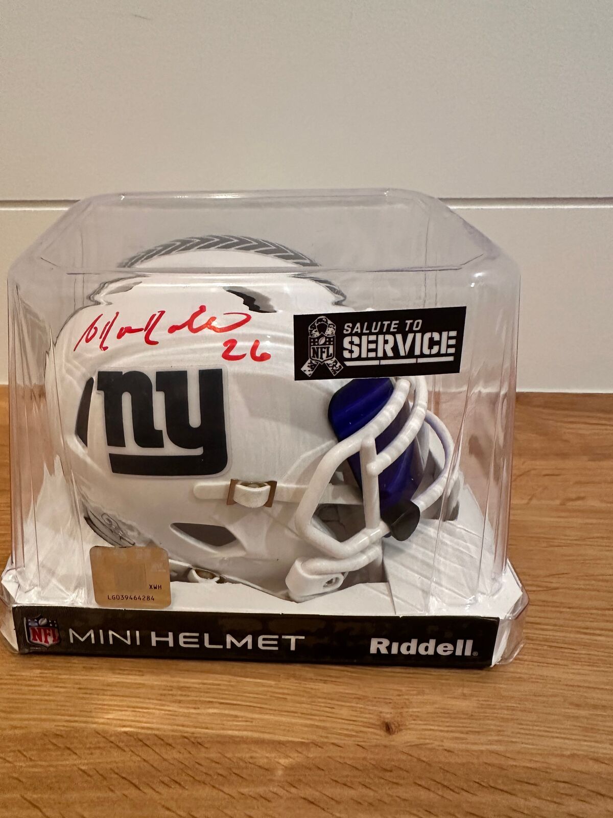 Antrel Rolle Signed NY Giants Salute to Service Mini Helmet — Leaf COA