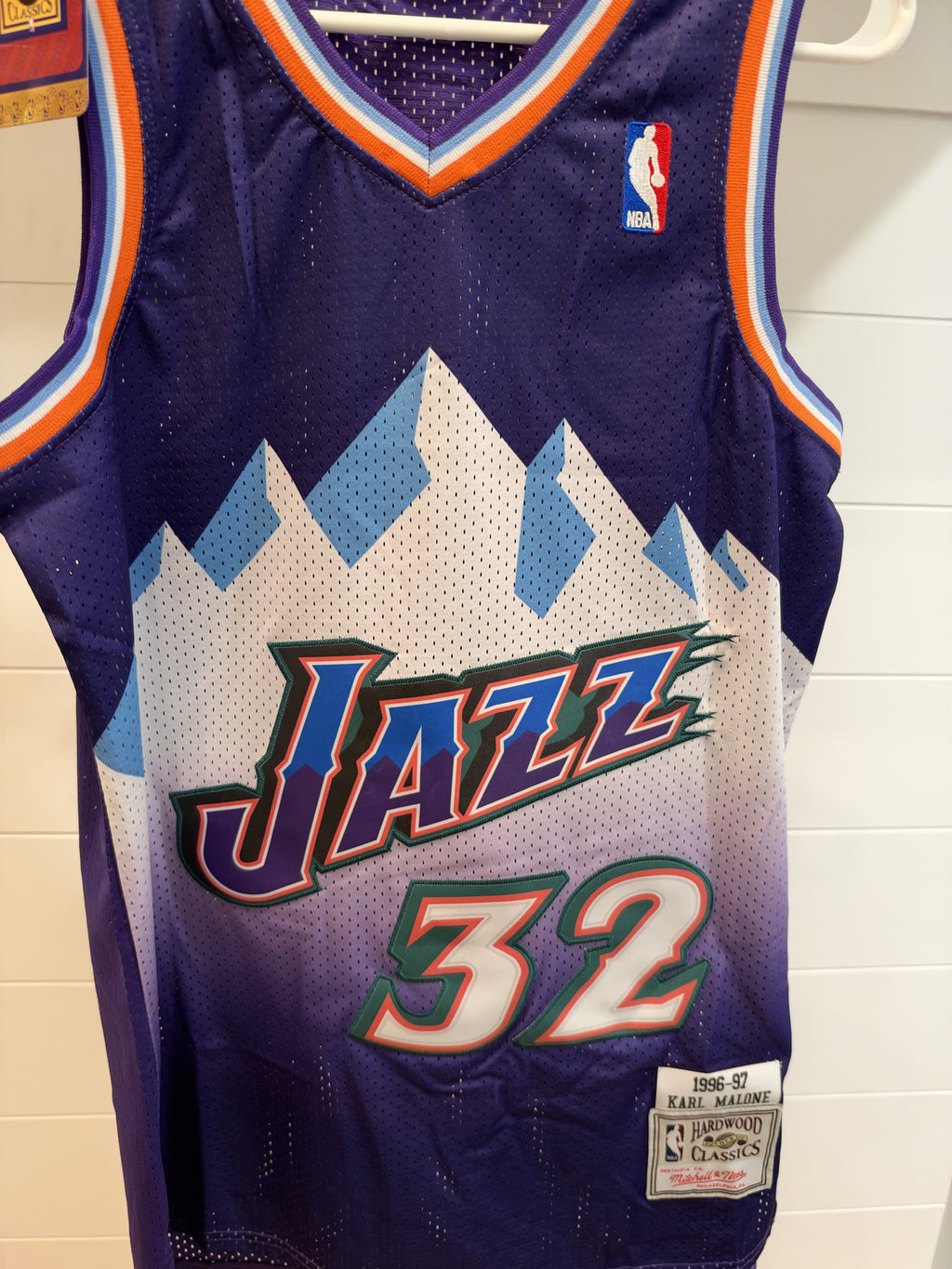 Karl Malone Utah Jazz #32 Purple Mountain Throwback Jersey Tagged 44 (S)